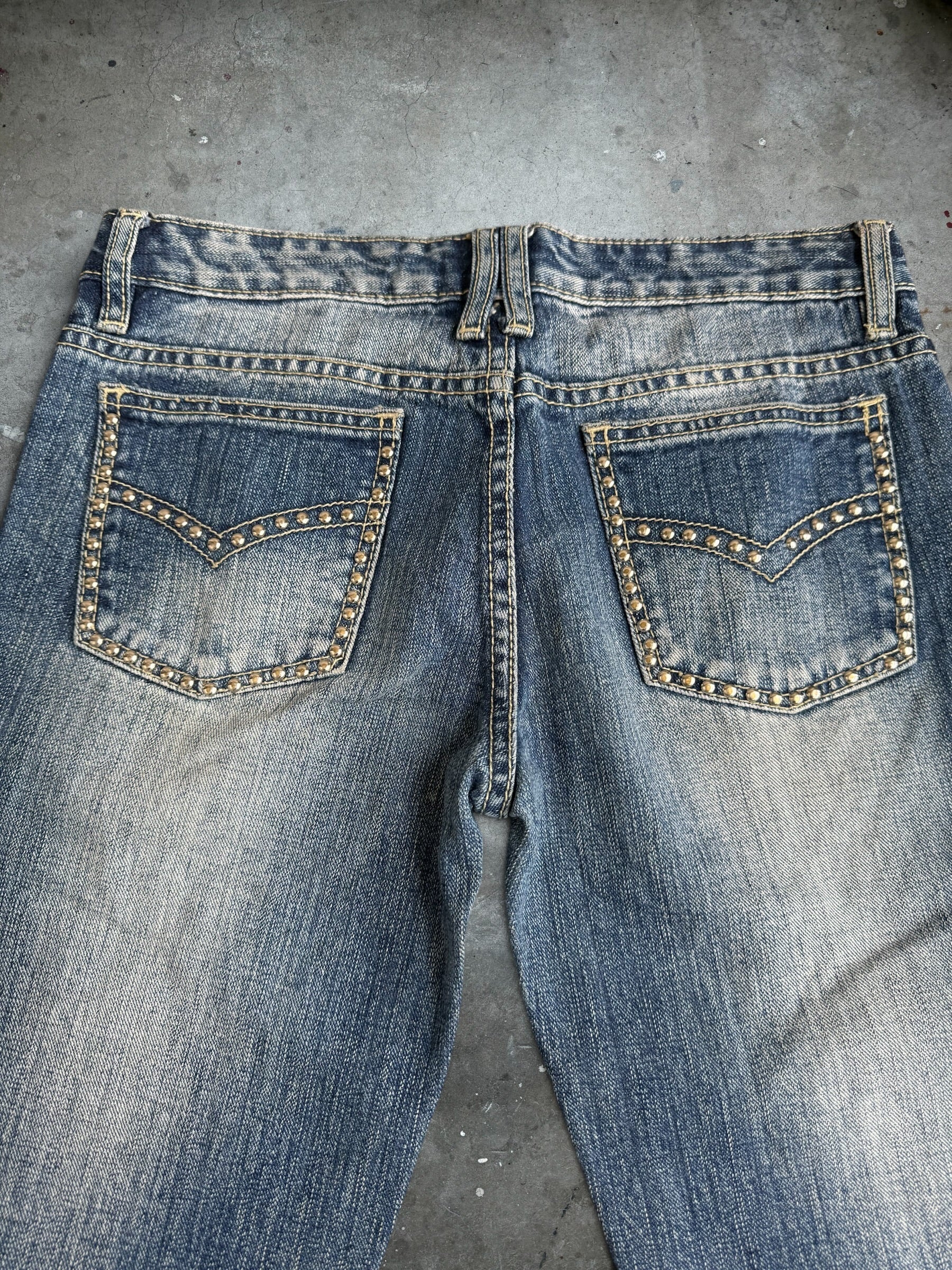 Low Rise Studded Jeans - 26”