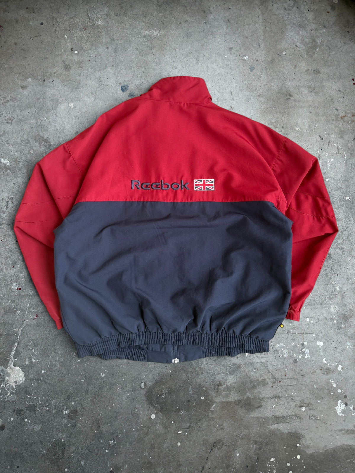 Maroon + Navy Reebok Spray Jacket - S