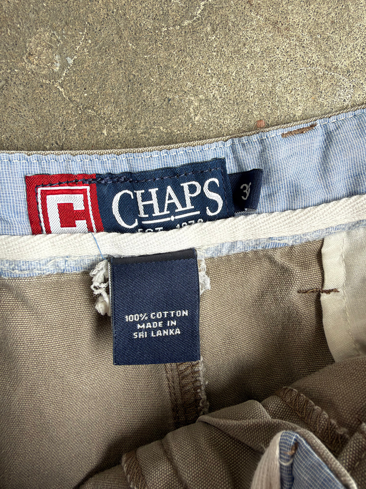 Light Brown Chaps Cargo Shorts - 36”