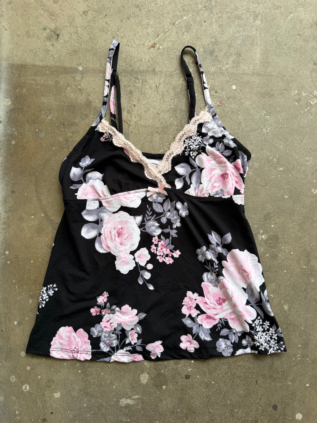Black & Pink Floral Cami