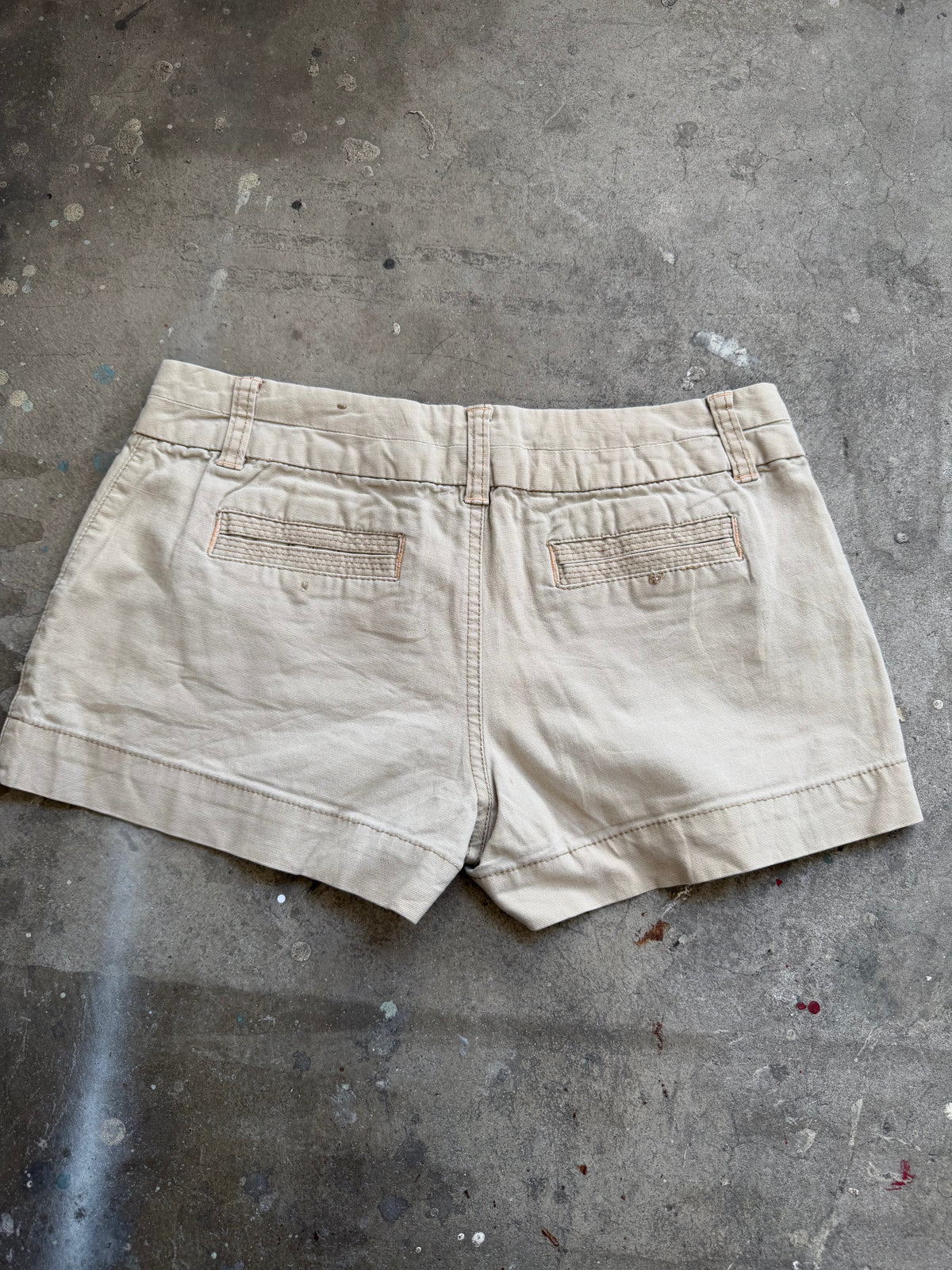 Beige Low Rise Shorts