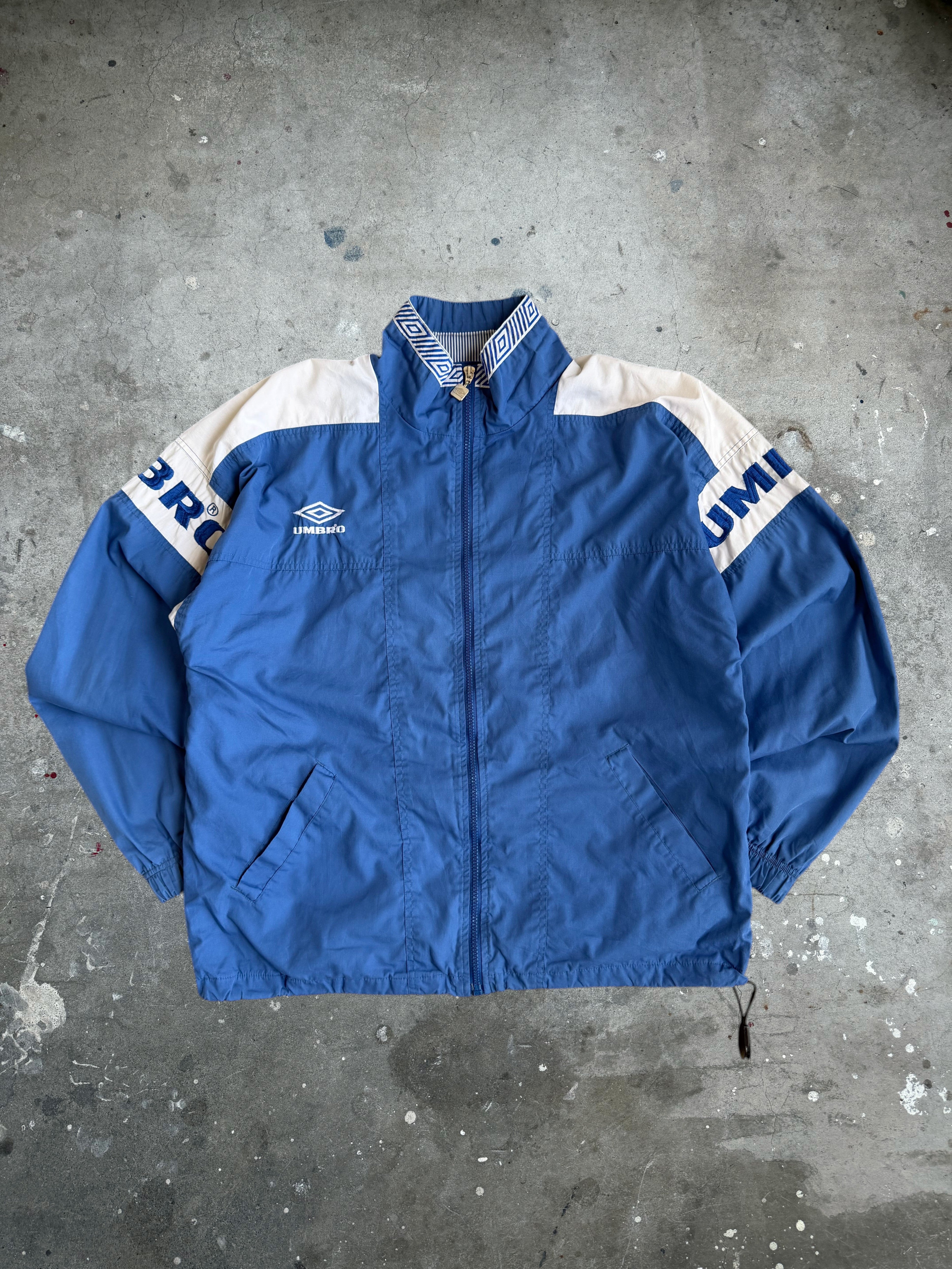 Blue & White Umbro Spray Jacket - M