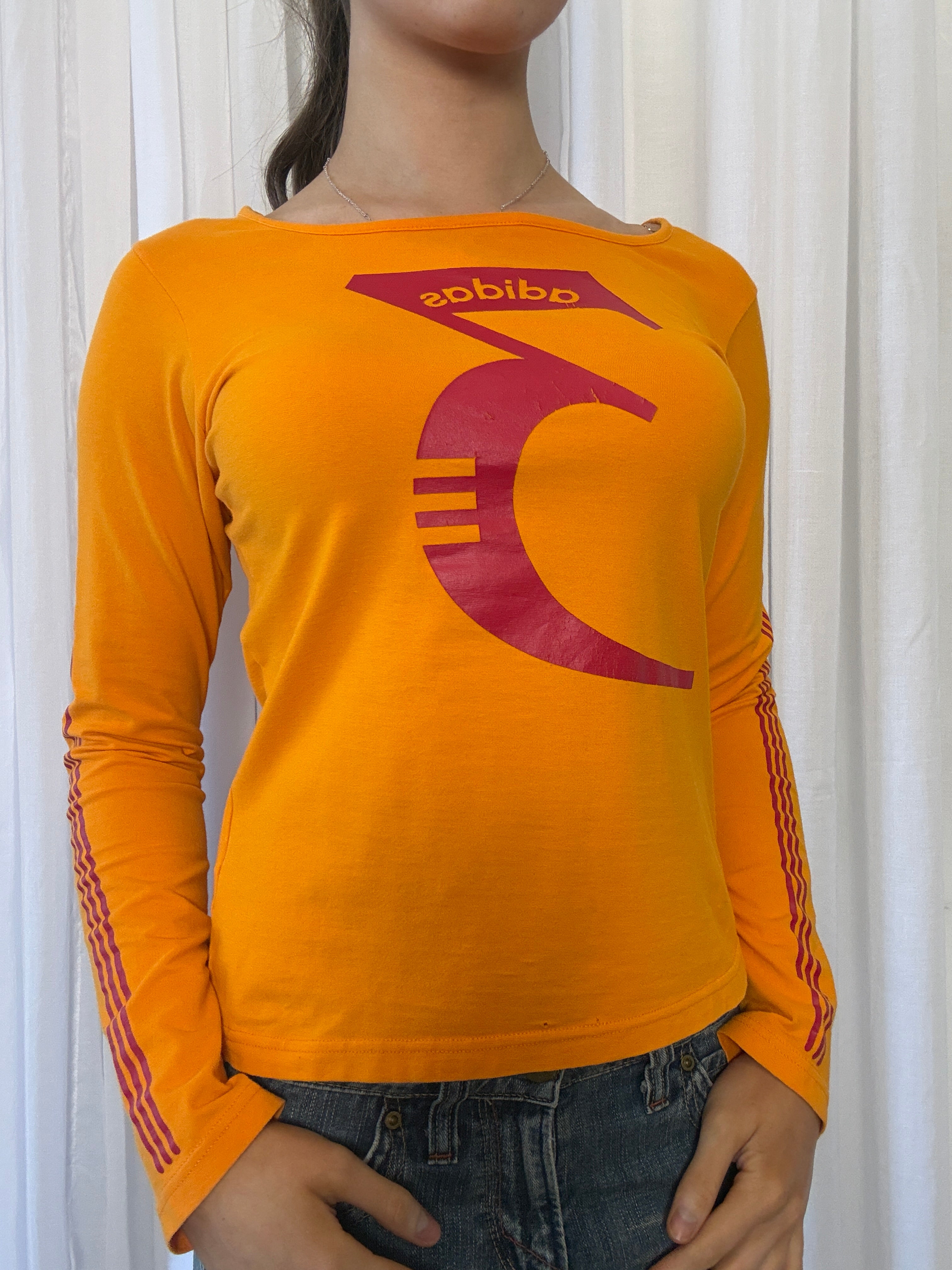 Adidas “3” Orange Long Sleeve - L