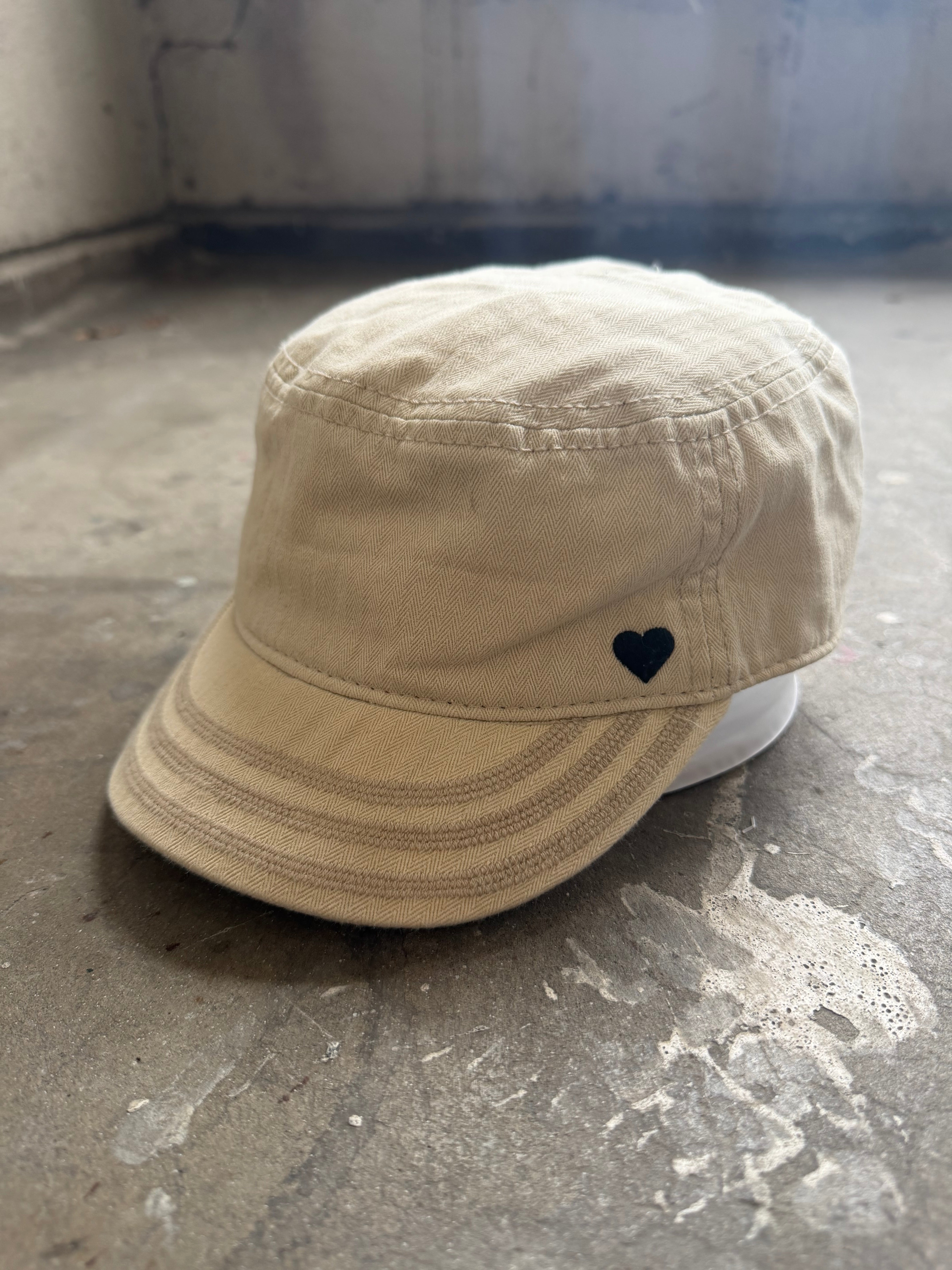 Cream Heart Cadet Hat