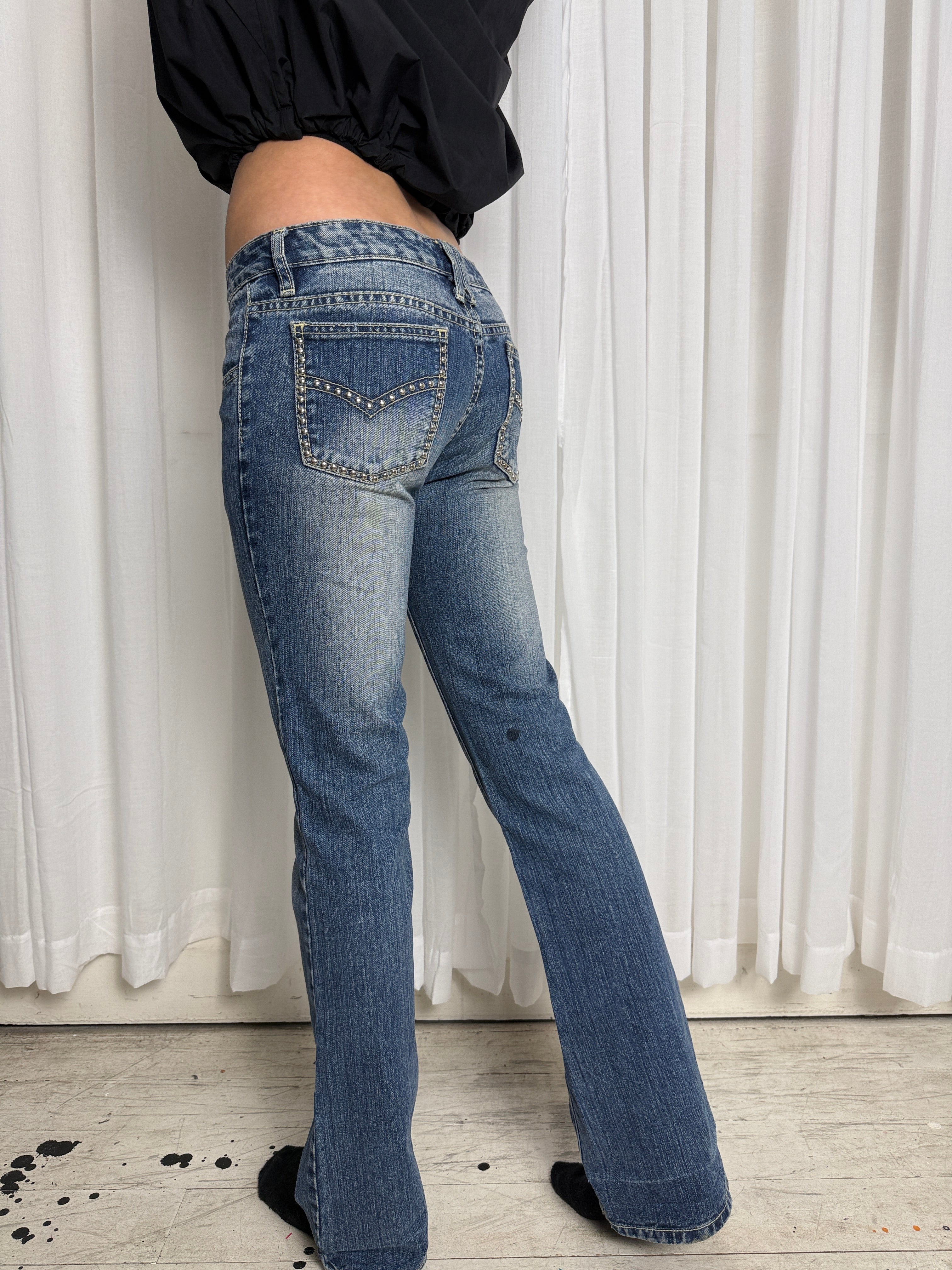 Low Rise Studded Jeans - 26”