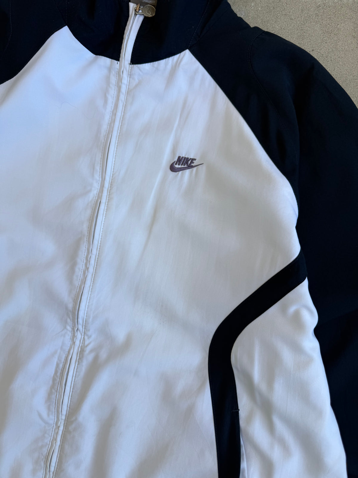 Navy + White Nike Spray Jacket - L
