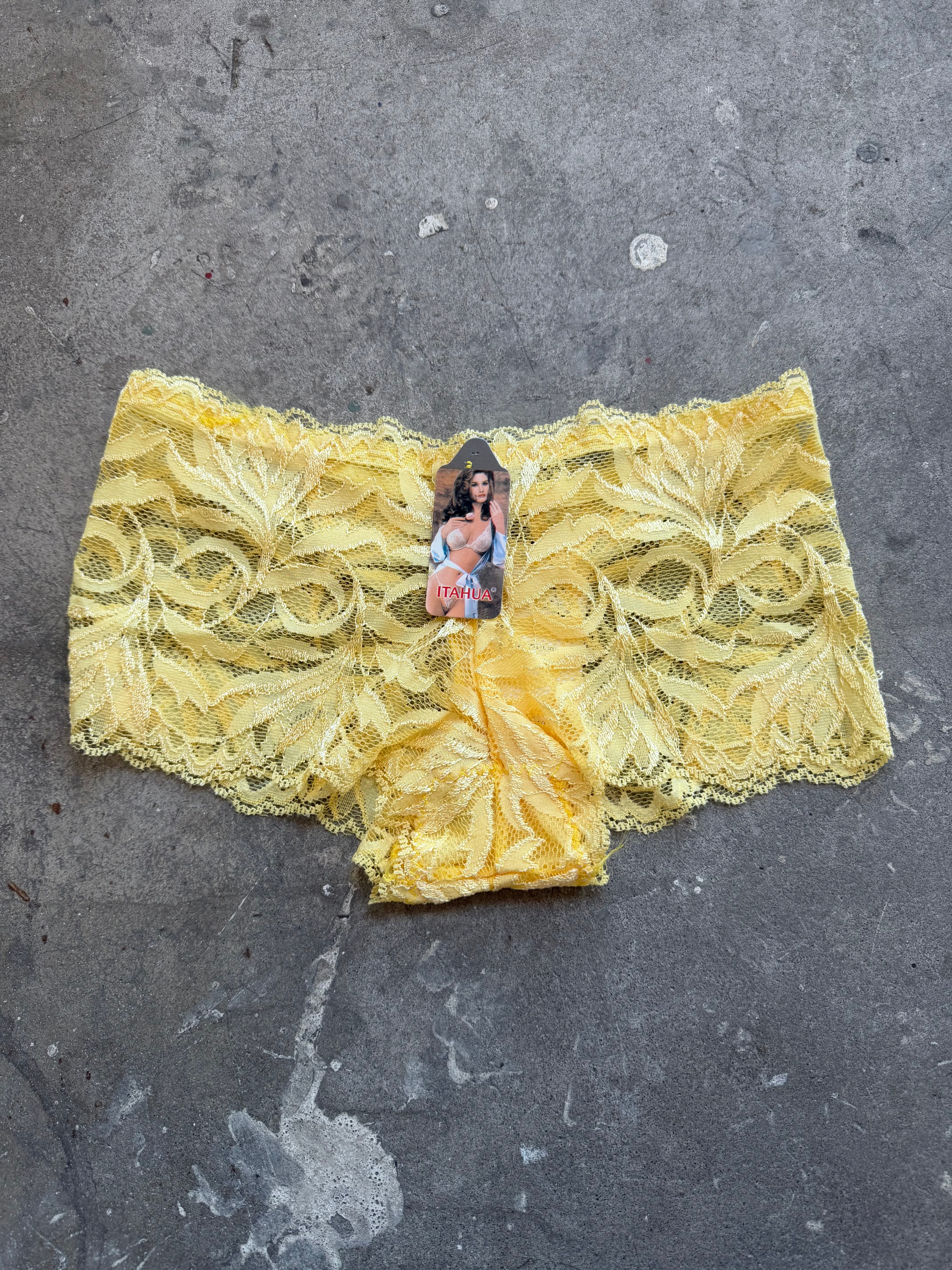 Micro Lace Shorts - Yellow