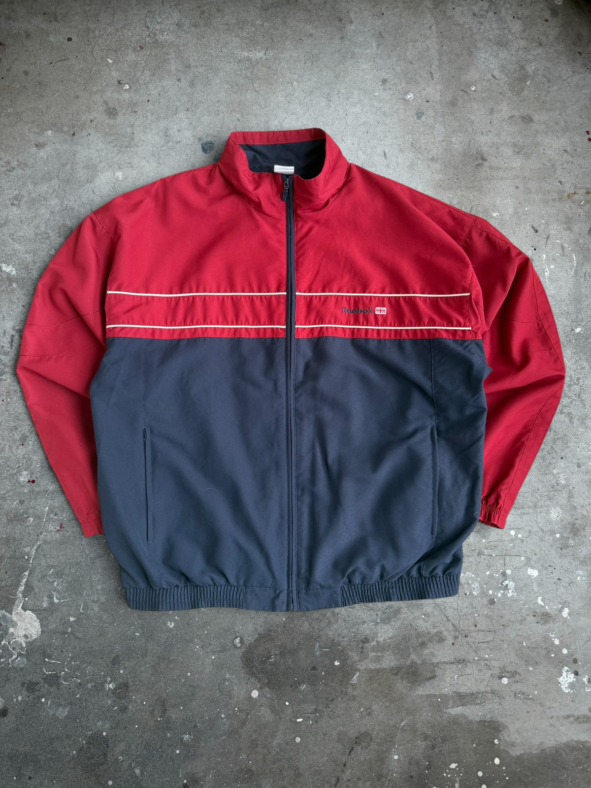 Maroon + Navy Reebok Spray Jacket - S
