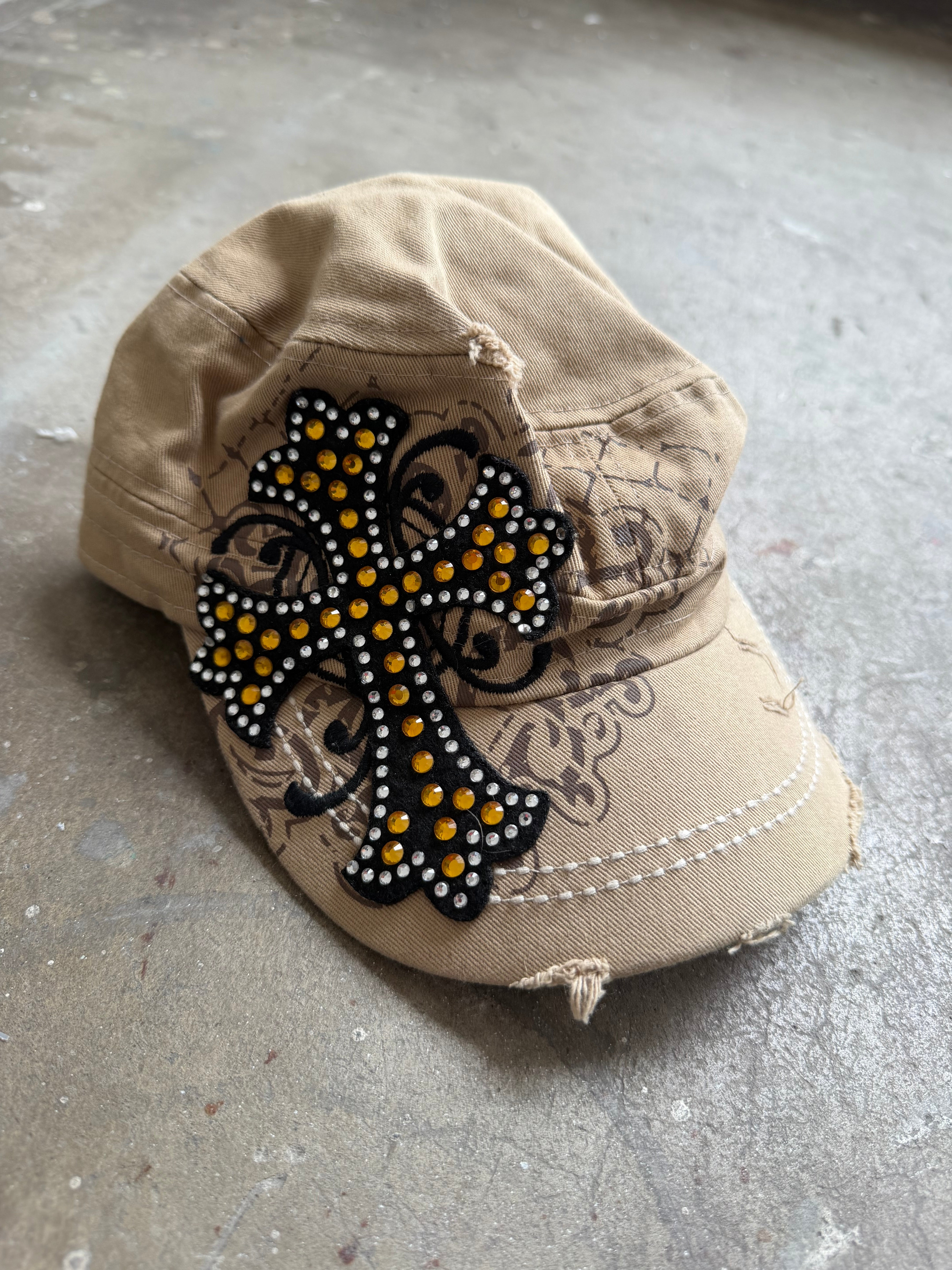 Beige Cross Cadet Hat
