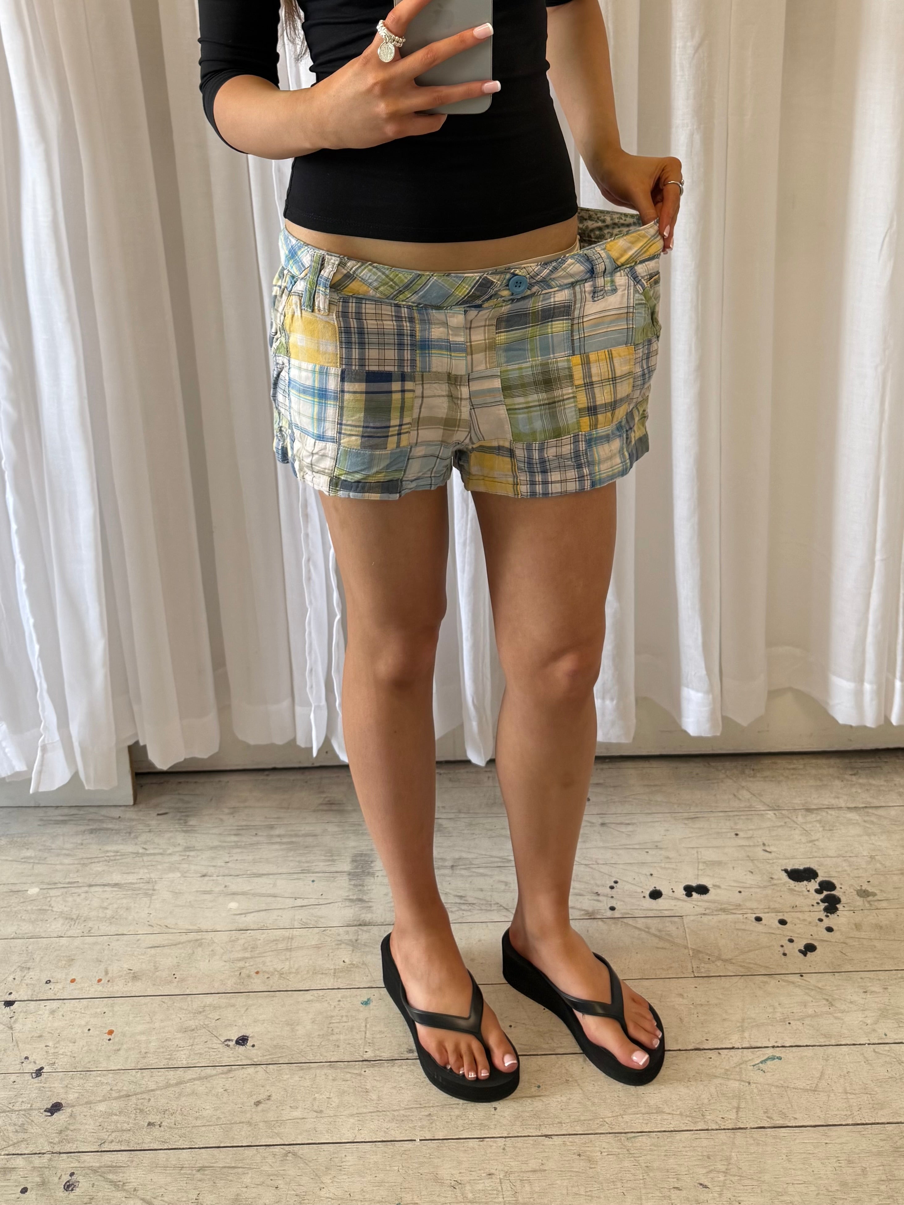 Blue & Yellow Plaid Shorts