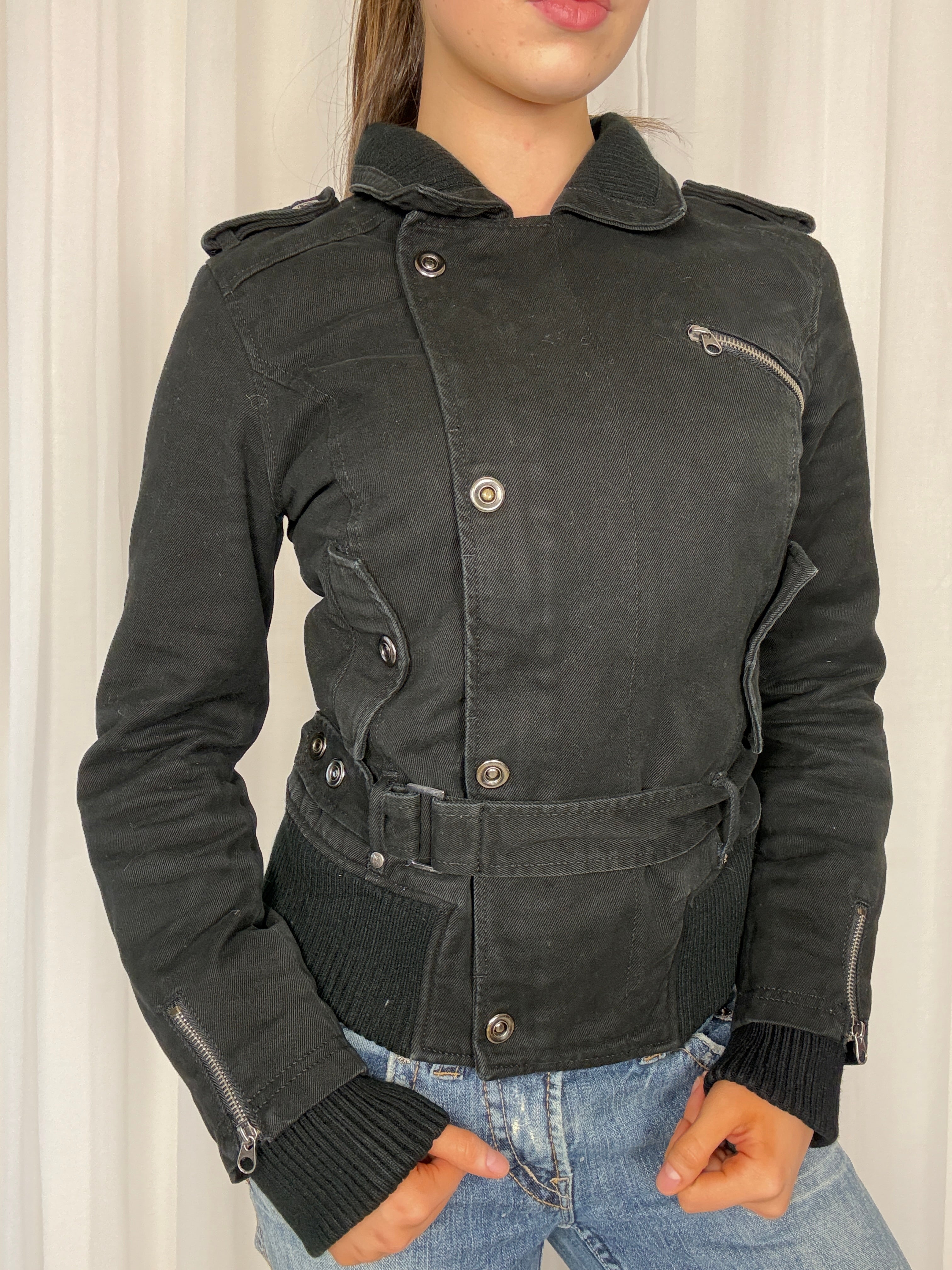 Black Zip Up Jacket - M