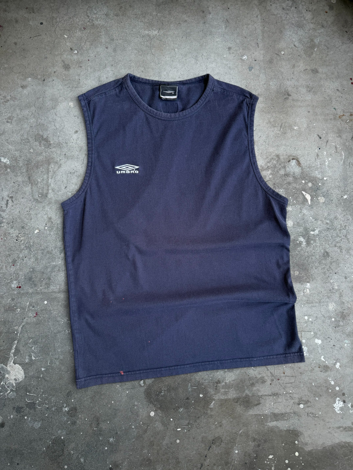 Navy Umbro Cotton Singlet - L