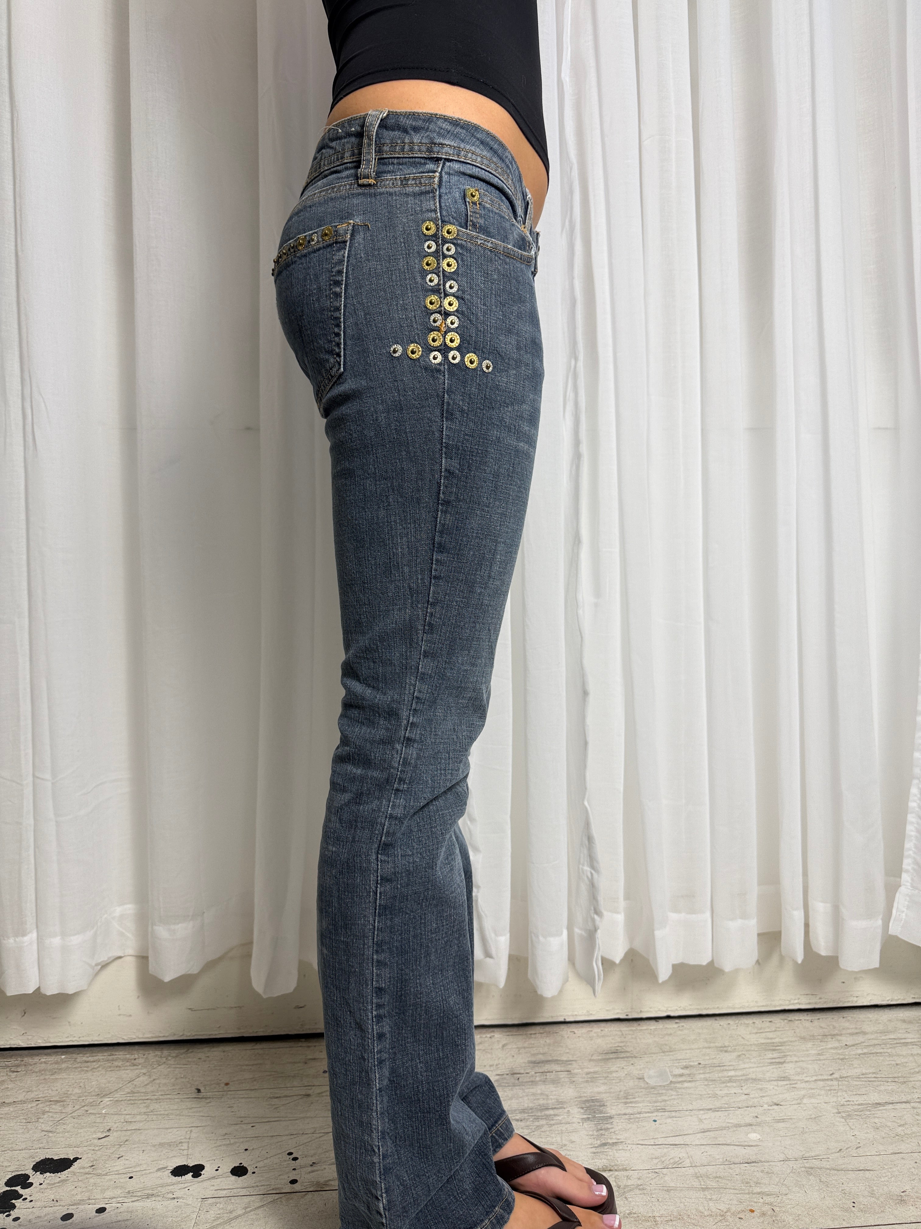 Studded Low Rise Jeans - 7