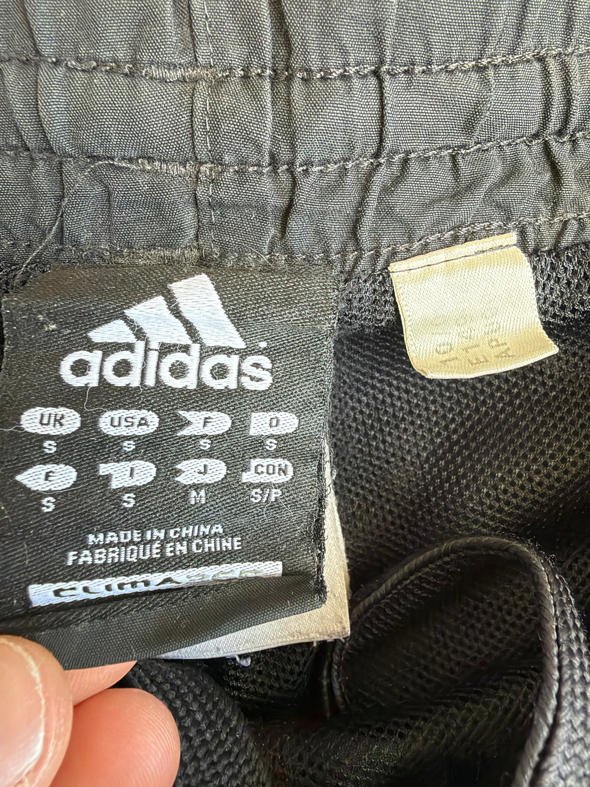 Black Striped Adidas Trackpants - S