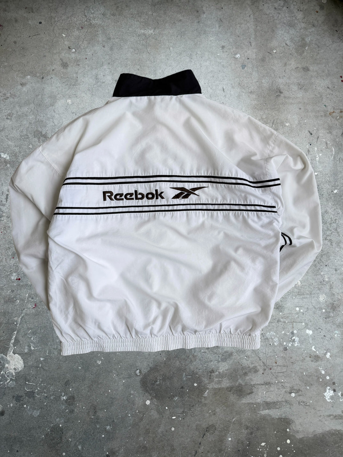 White + Black Reebok Spray Jacket - L