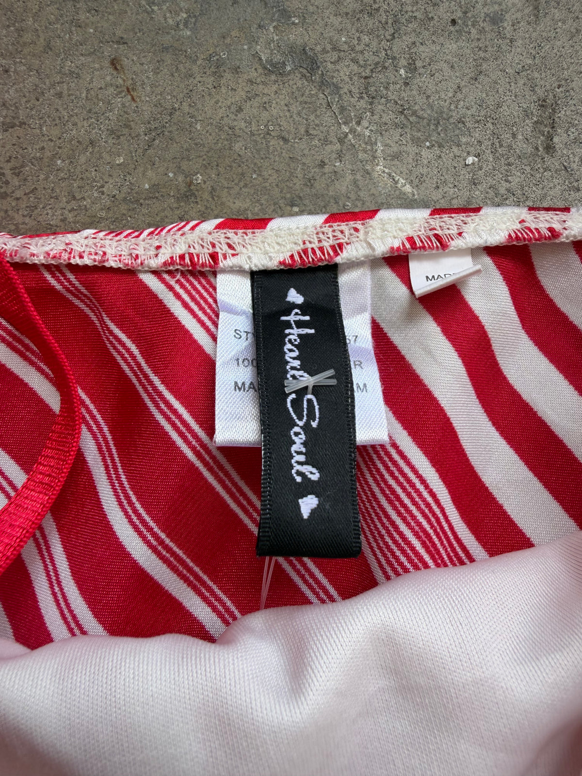 Red and White Tie Up Cami