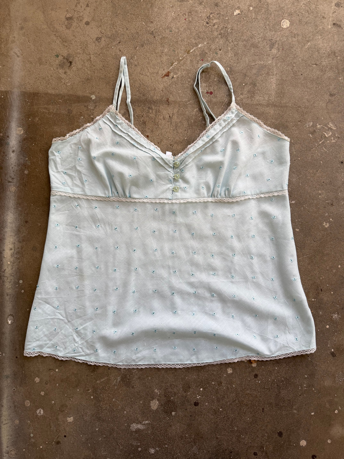 Baby Blue Linen Button Up Cami