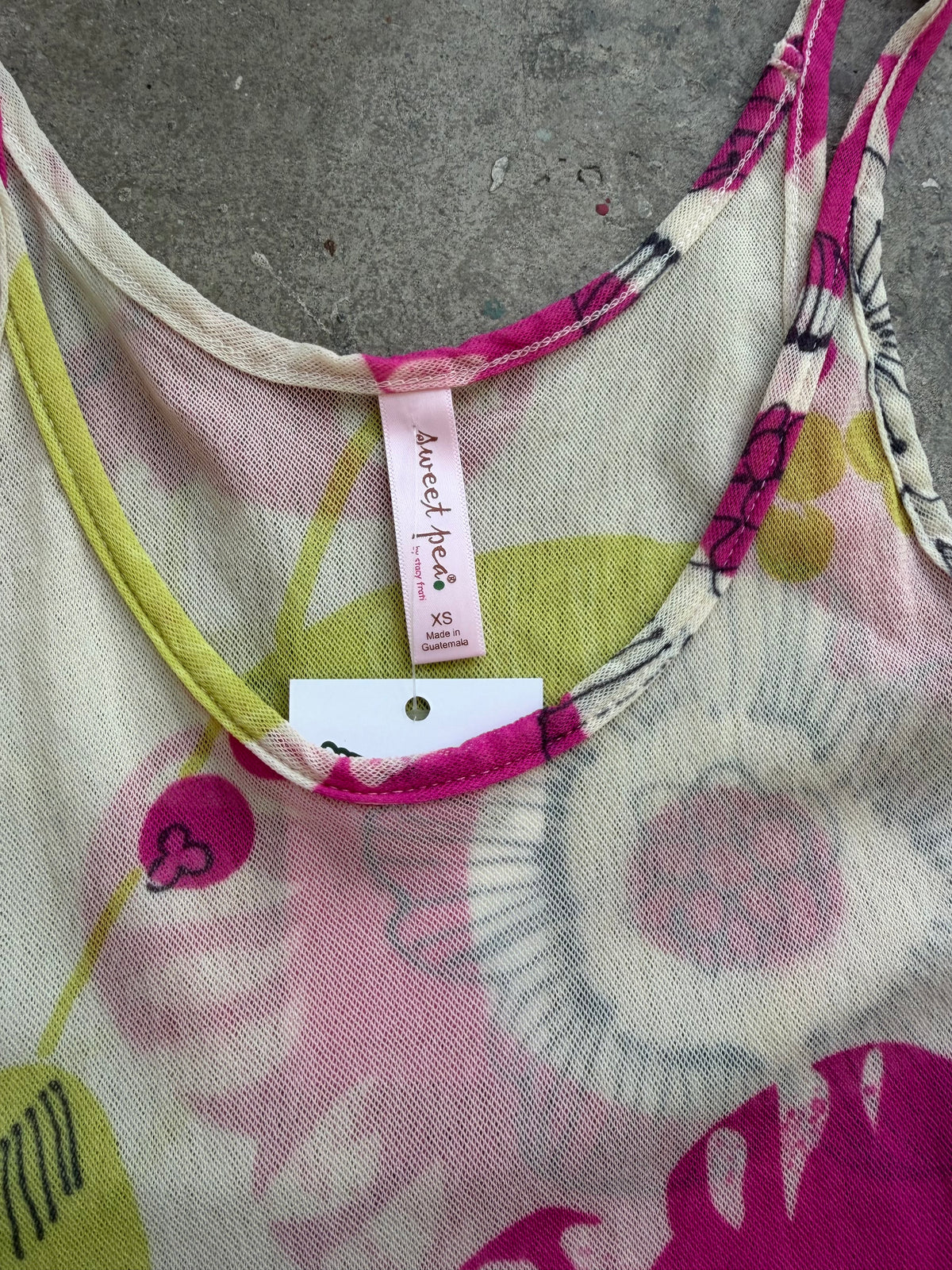 Pink & Green Floral Cami