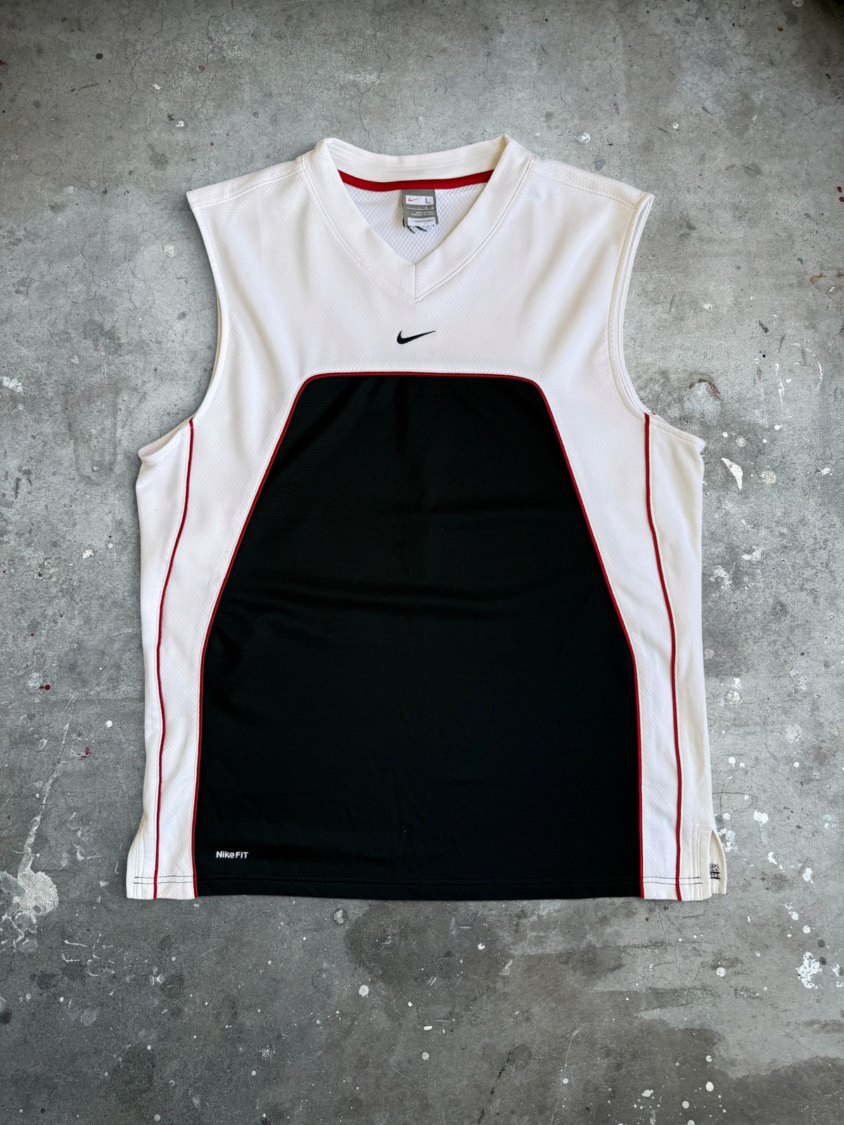 White + Black Nike Singlet - L