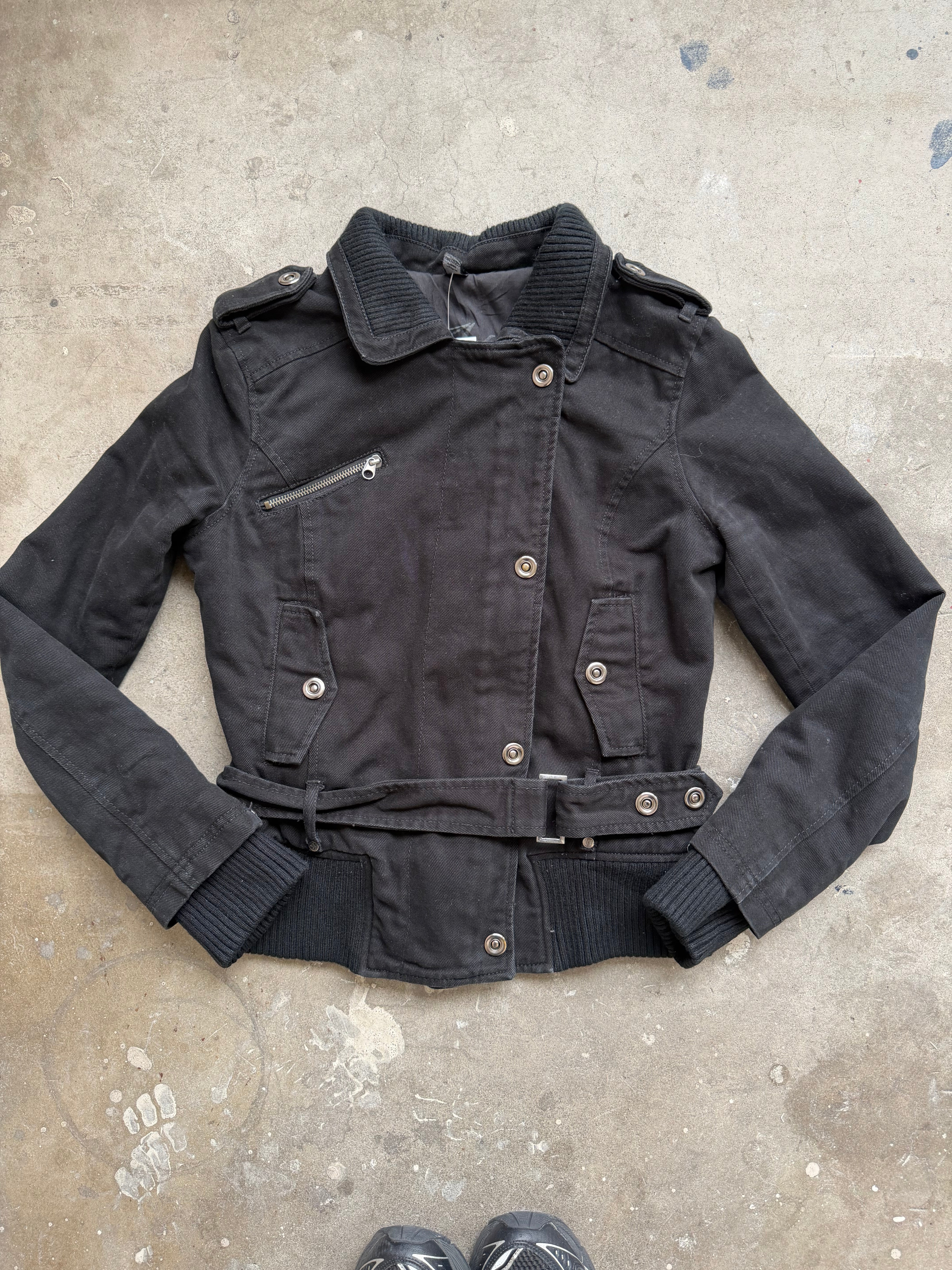 Black Zip Up Jacket - M