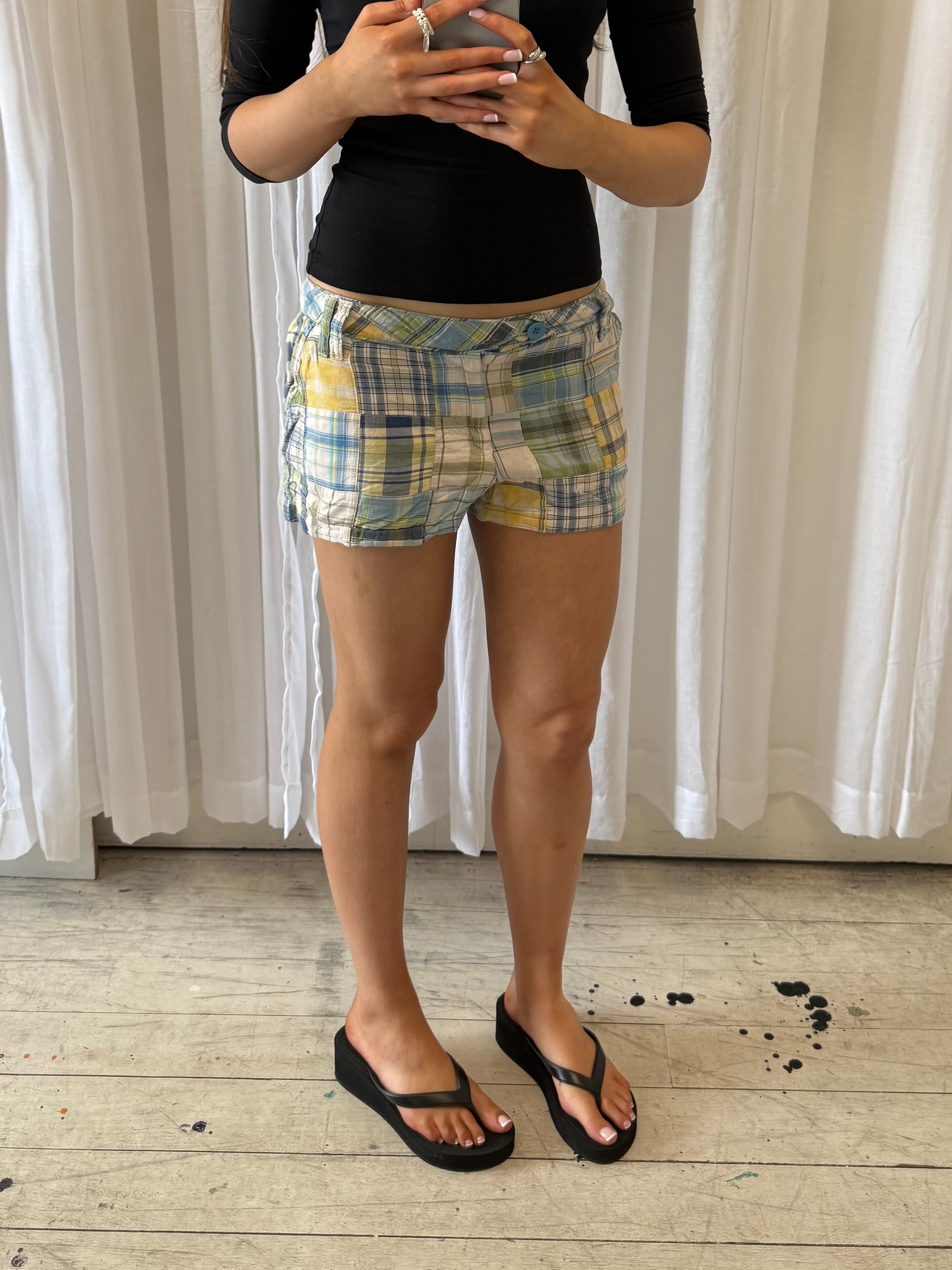 Blue & Yellow Plaid Shorts