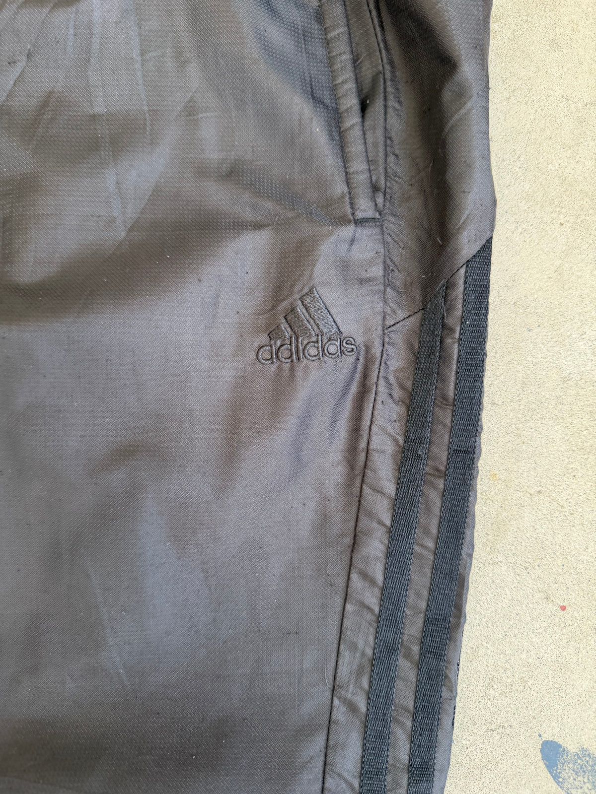 Charcoal Adidas Striped Trackpants - S