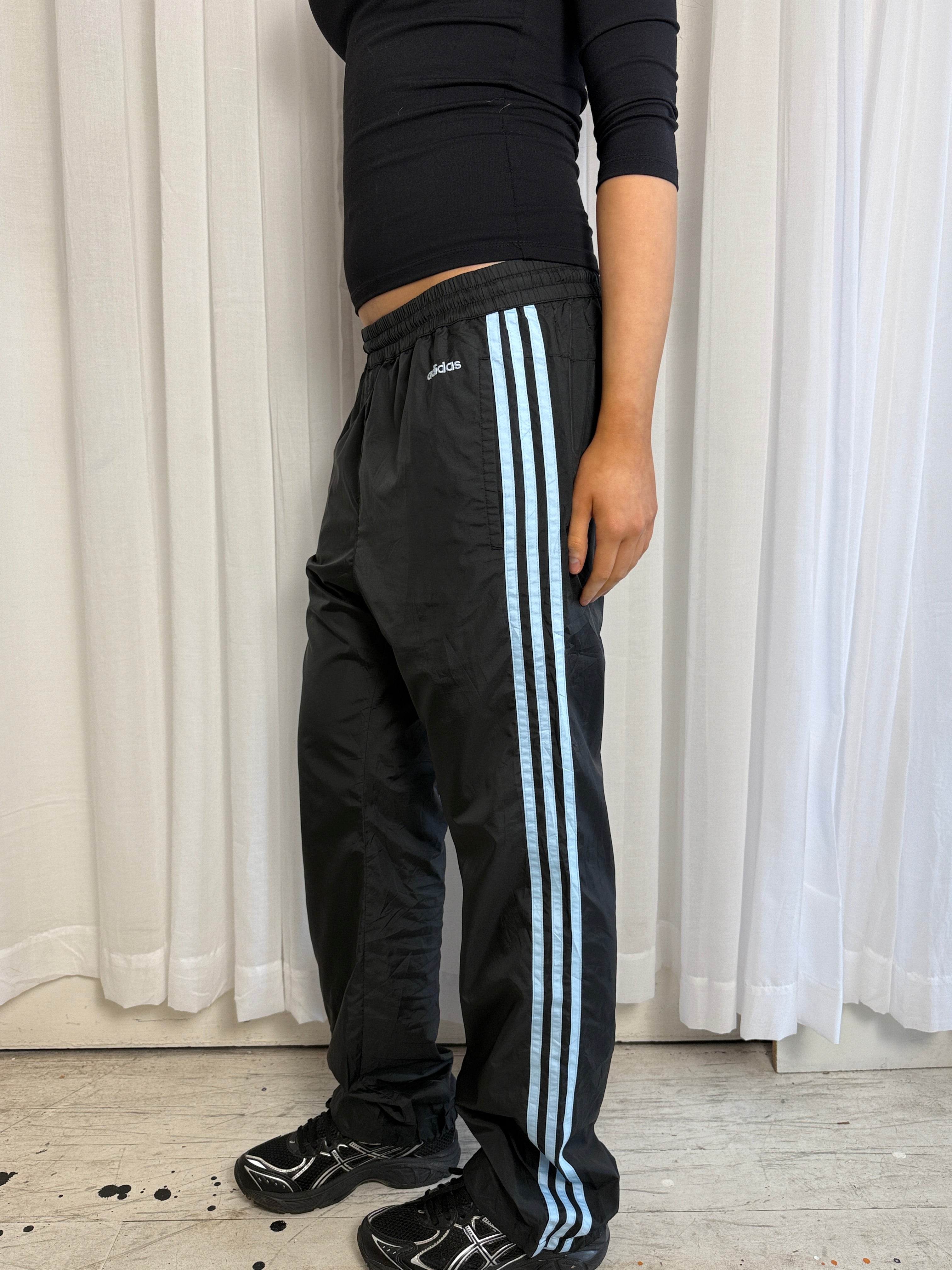 Black & Blue Adidas Trackpants - L