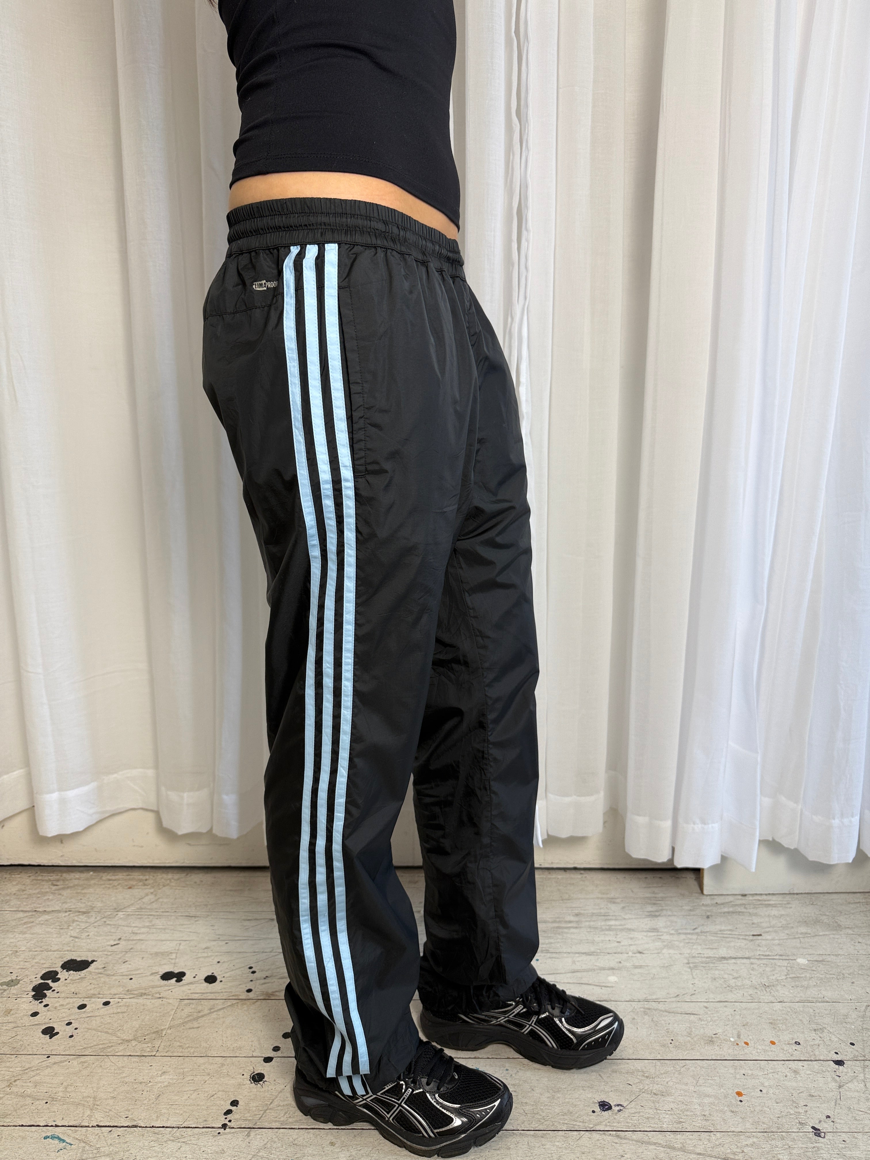 Black & Blue Adidas Trackpants - L