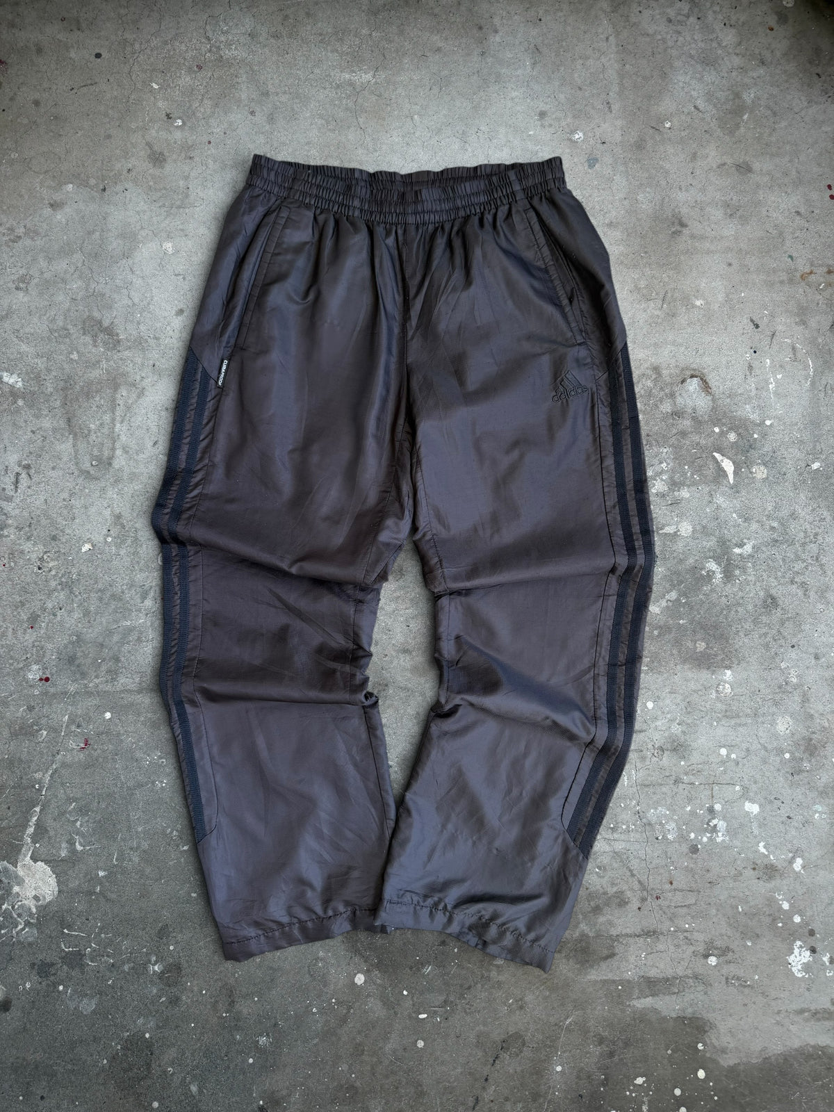 Charcoal Adidas Striped Trackpants - S