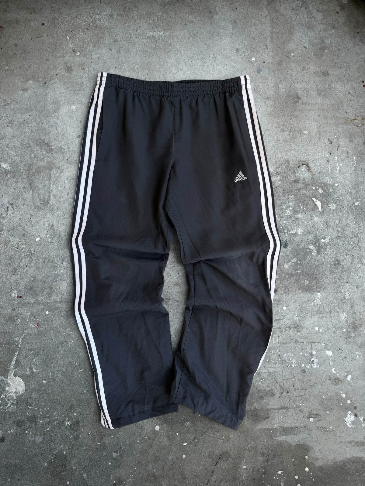 Black Striped Adidas Trackpants - S