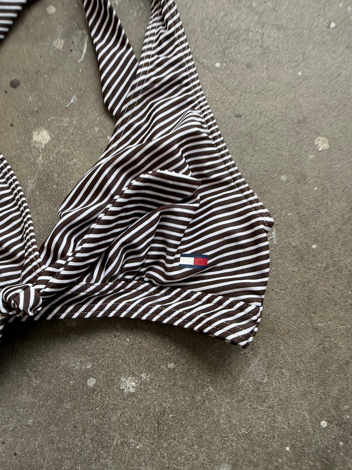 Tommy Hilfiger Brown Striped Bikini Top