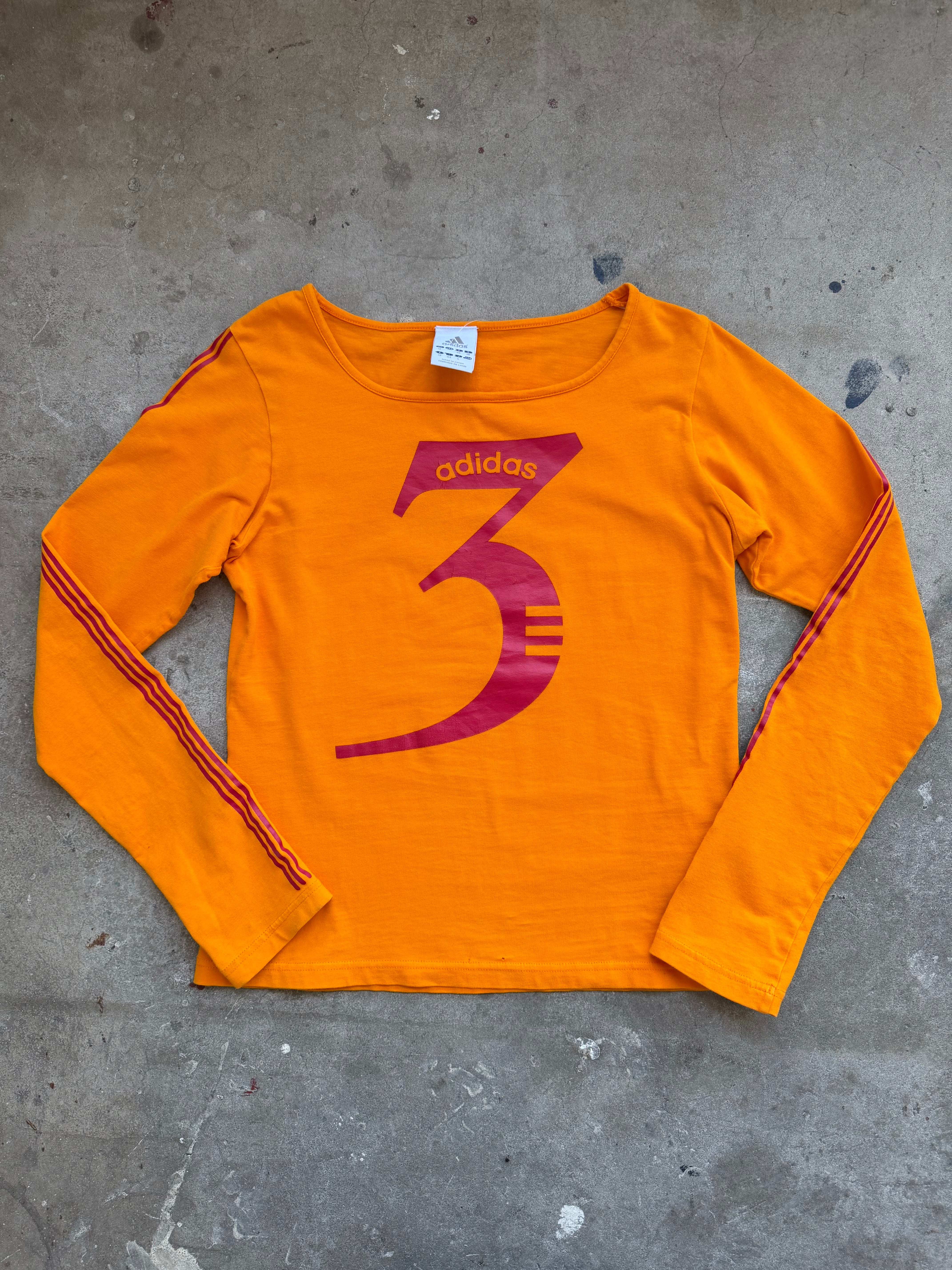 Adidas “3” Orange Long Sleeve - L