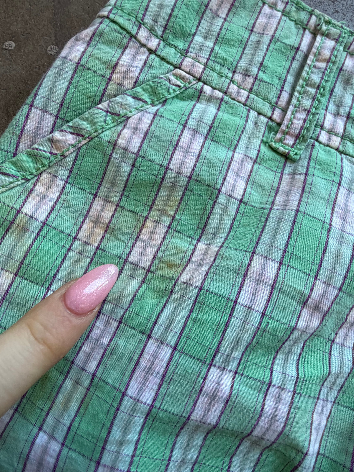 Green Checkered Plaid Shorts