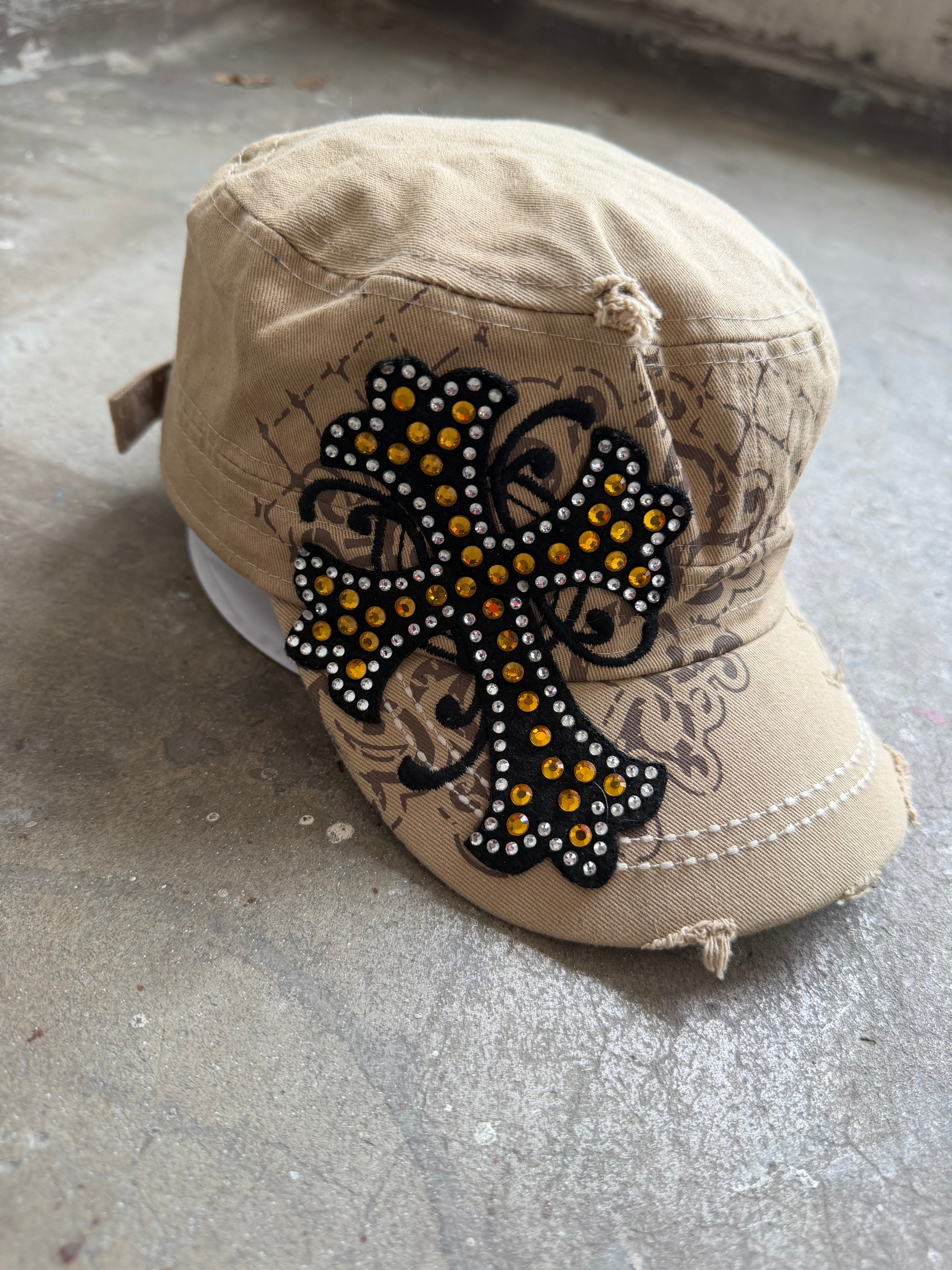 Beige Cross Cadet Hat
