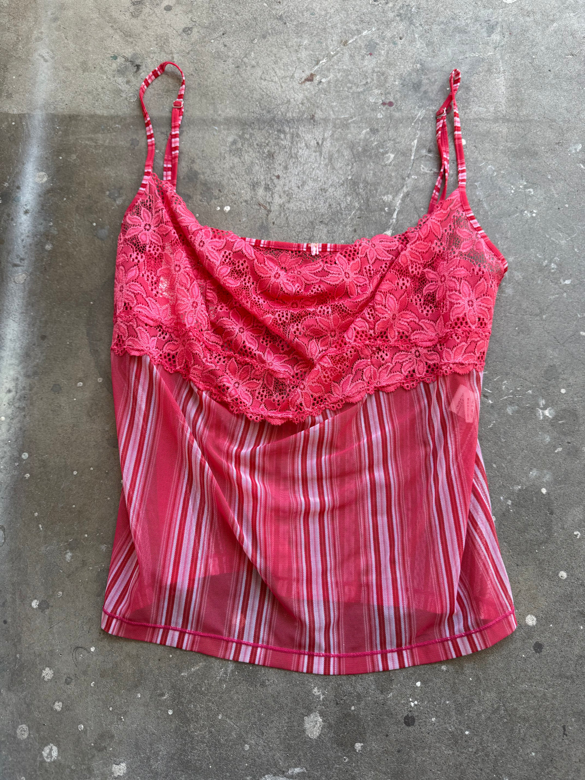 Cowl Neck Lace Coral Cami