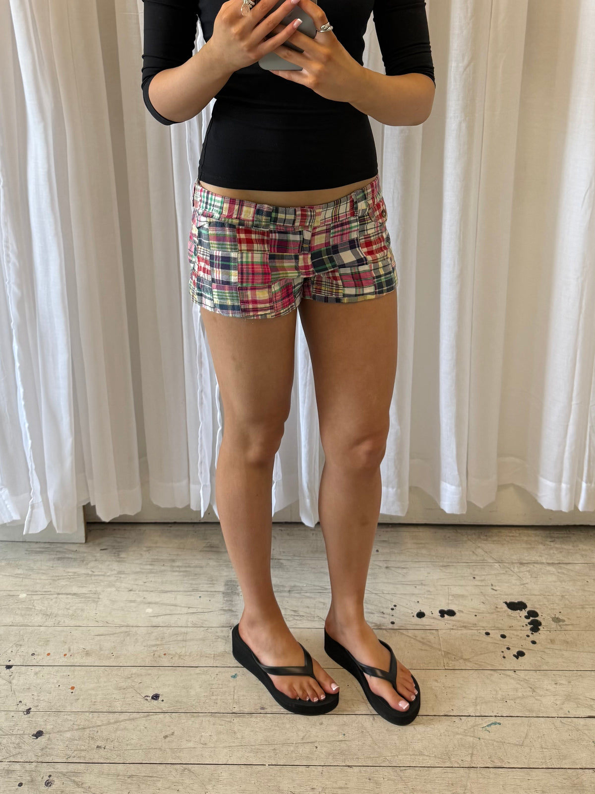 Multi Coloured Plaid Shorts