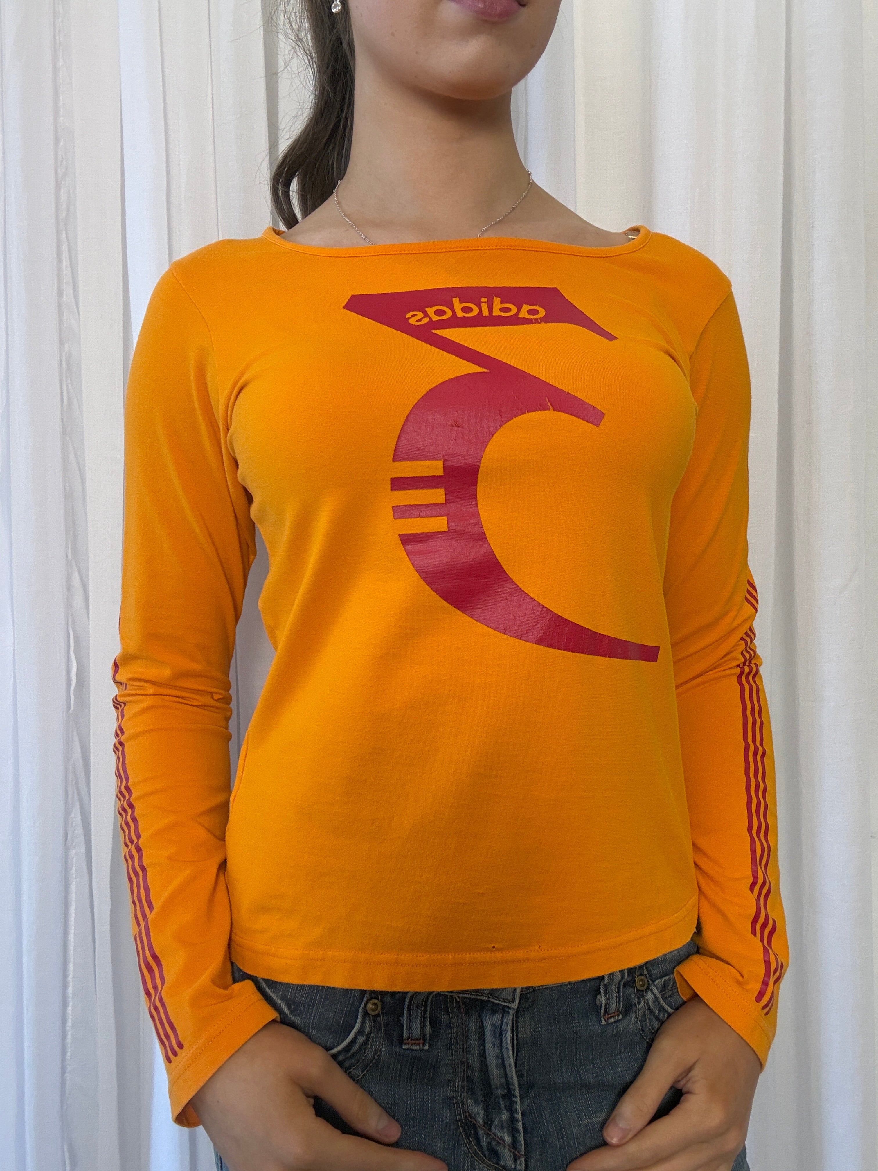 Adidas “3” Orange Long Sleeve - L