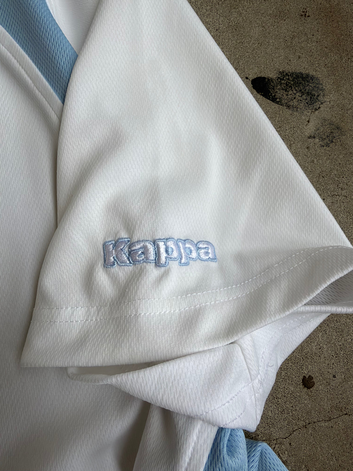 White + Blue Kappa Jersey - L