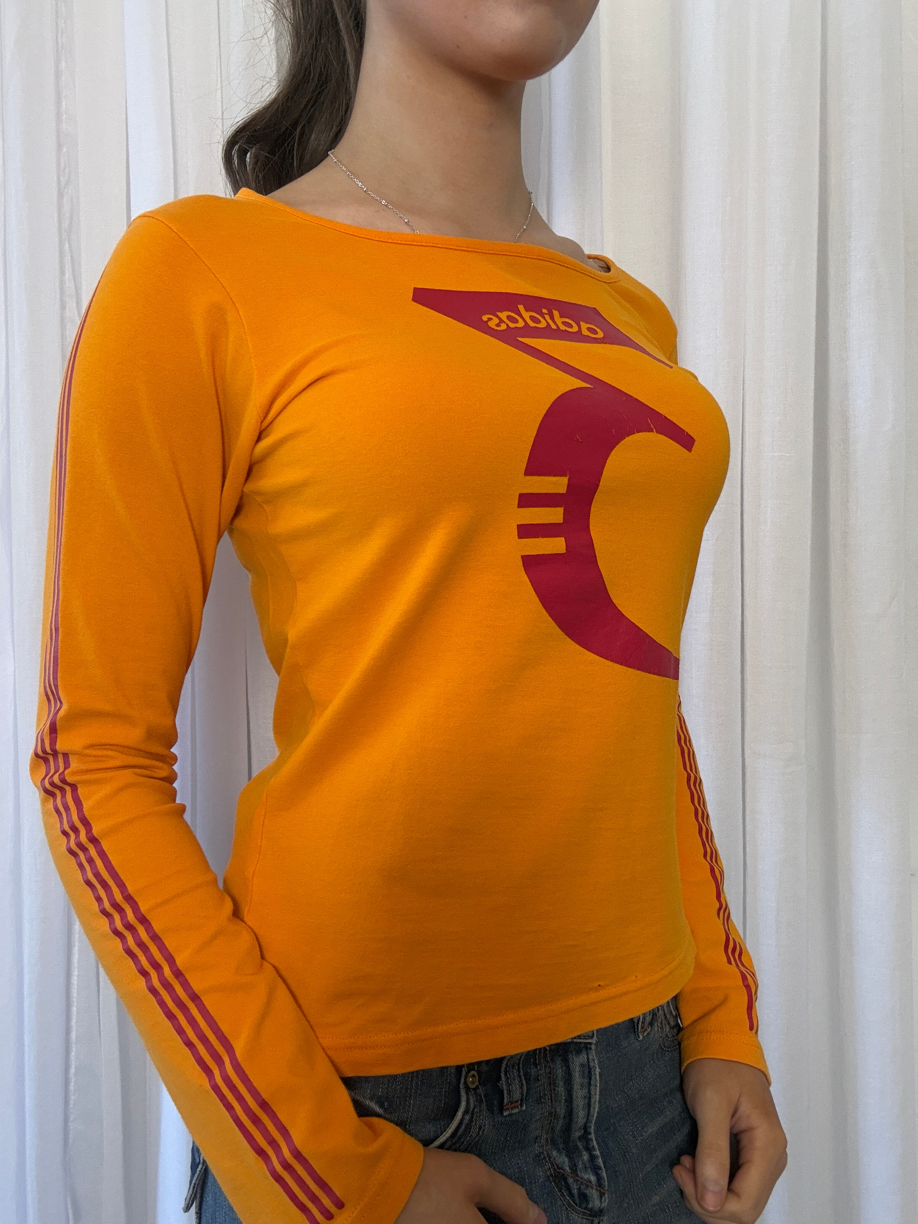 Adidas “3” Orange Long Sleeve - L