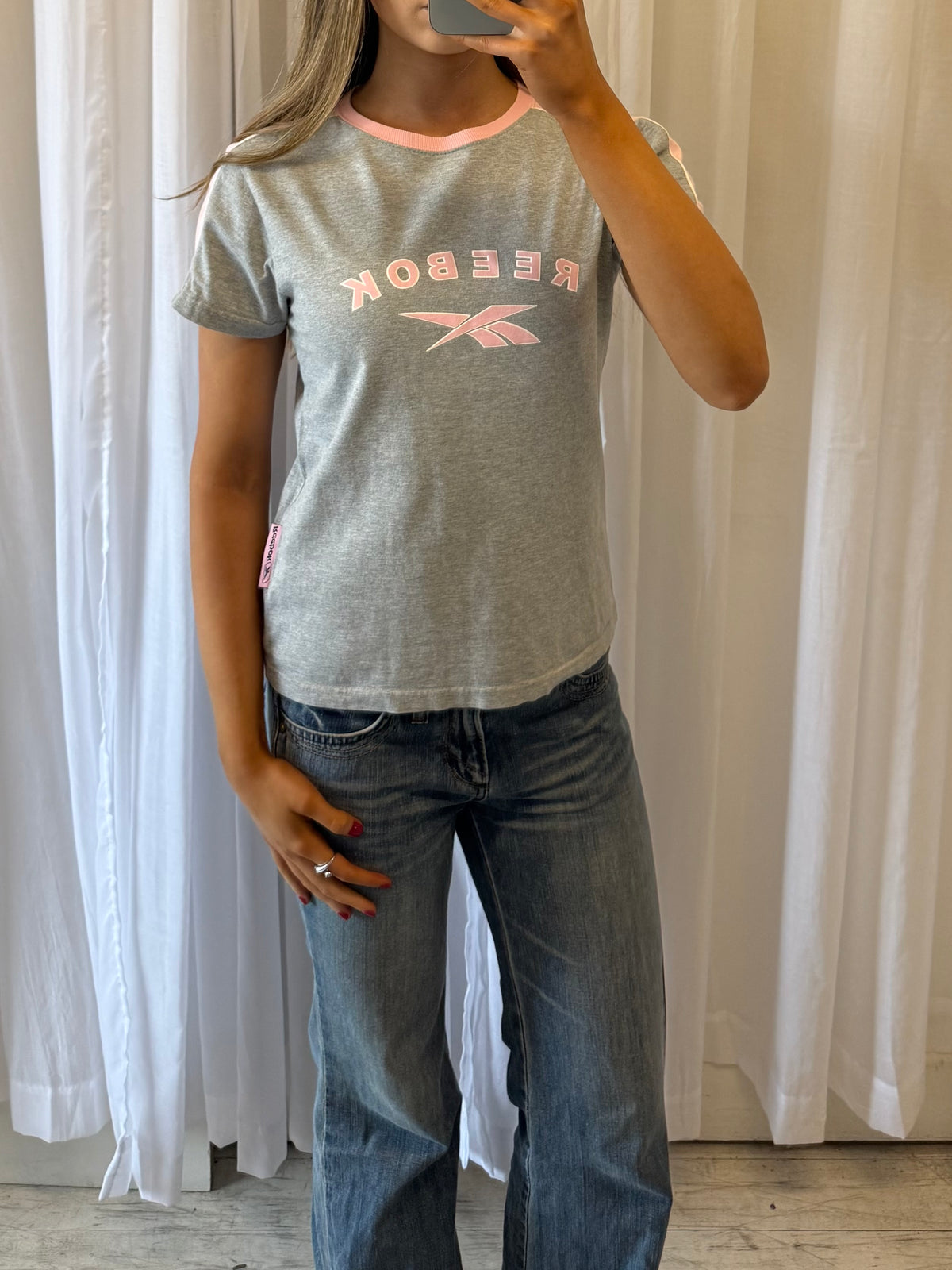 Grey & Pink Reebok Tee