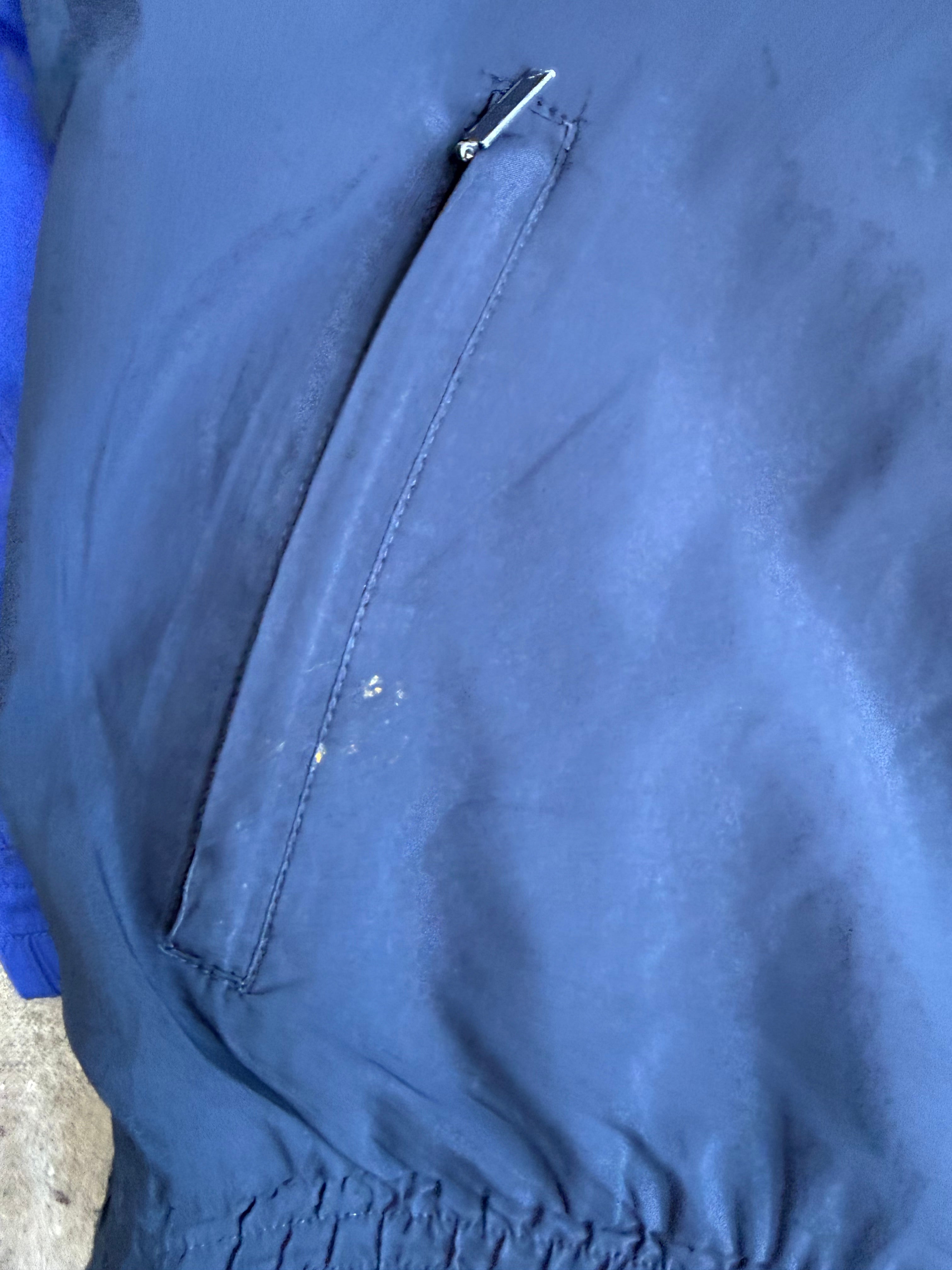Navy and Blue Adidas Spray Jacket - L