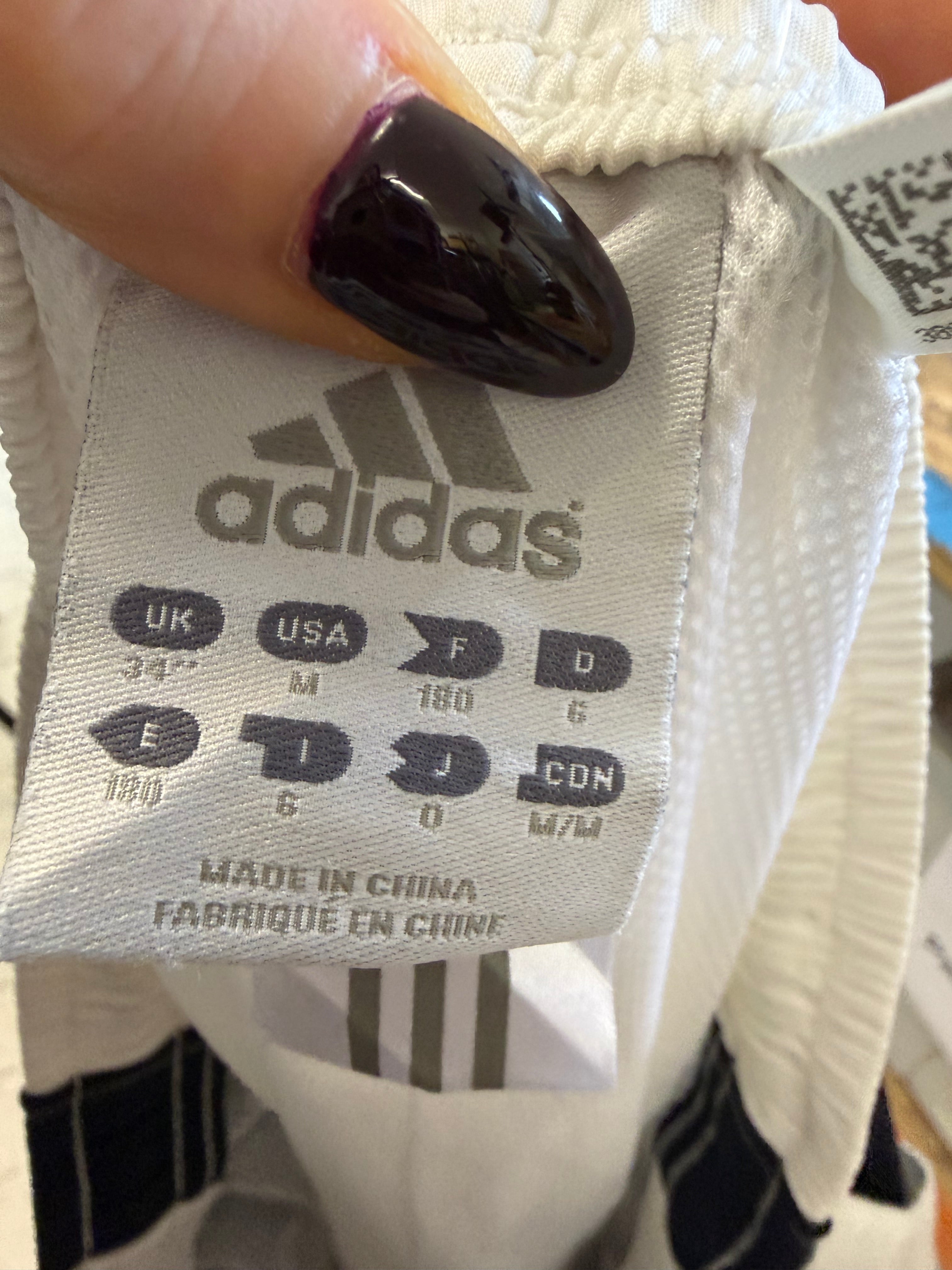 White & Black Adidas Trackpants - M