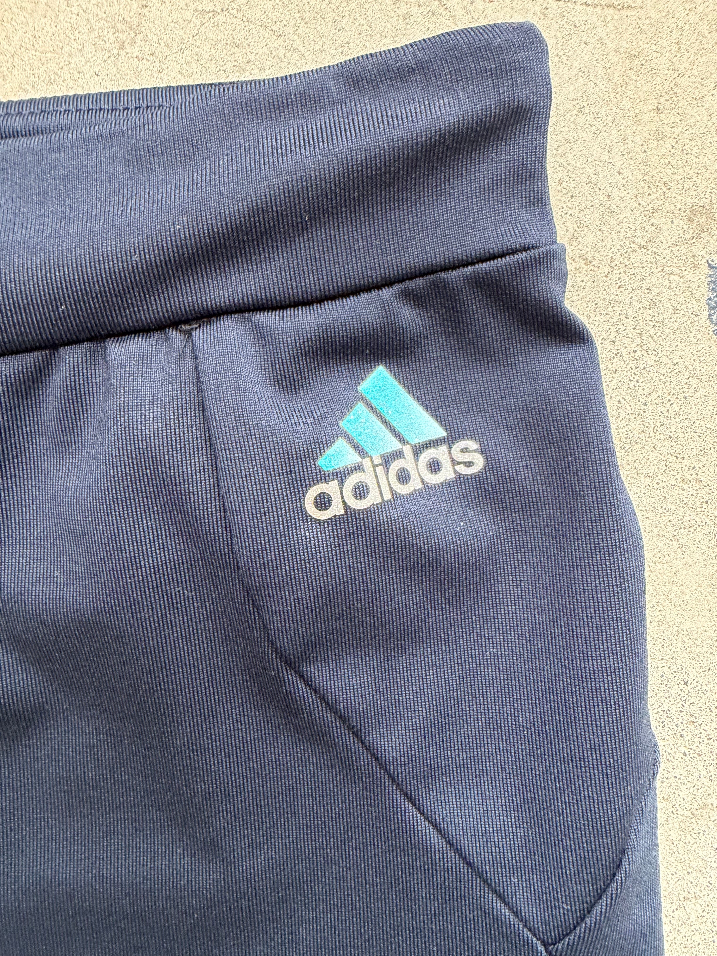 Navy Adidas Capri with Light Blue Stripe - M