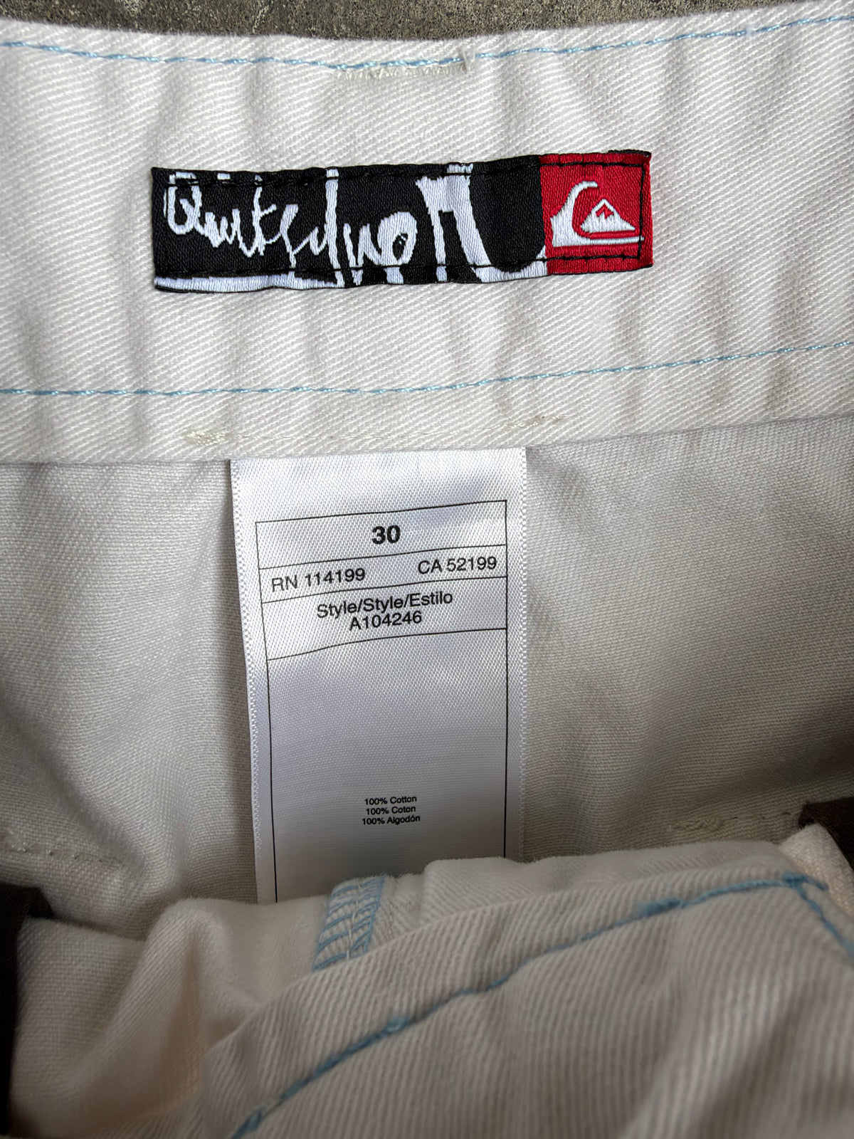 Cream Quiksilver Cargo Shorts - 30”