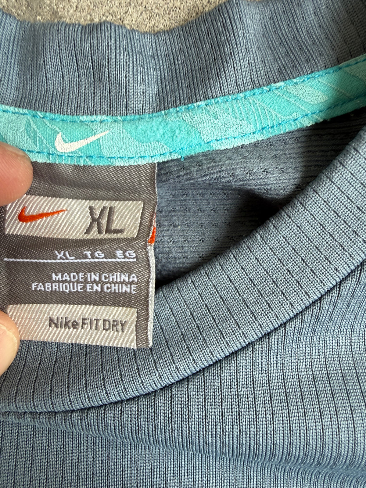 Grey + Blue Nike Singlet - L