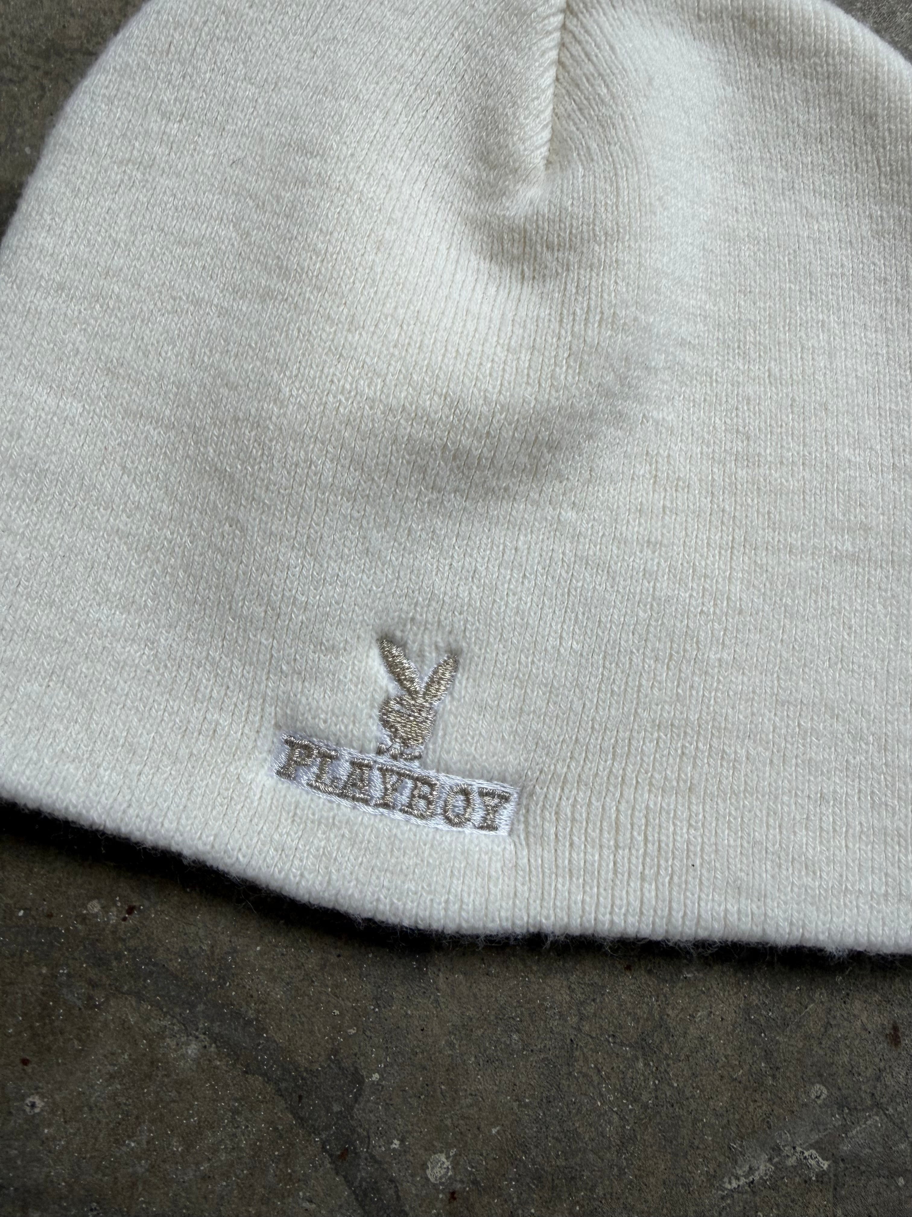 White Playboy Beanie