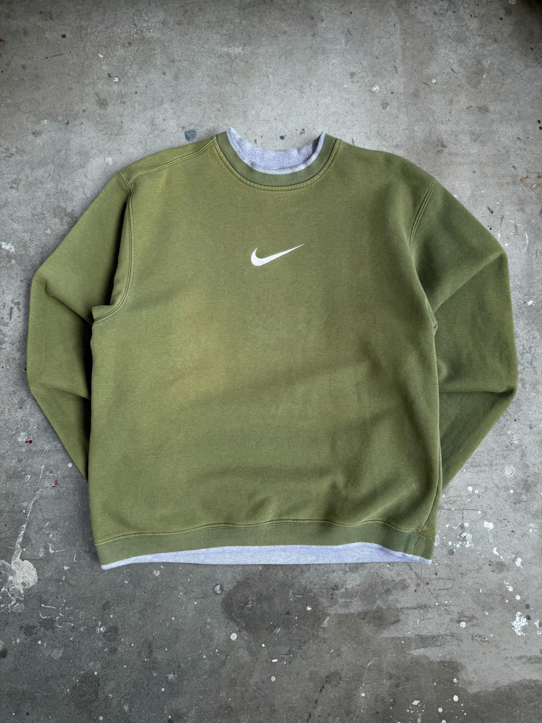 Olive Nike Swoosh Jumper - M