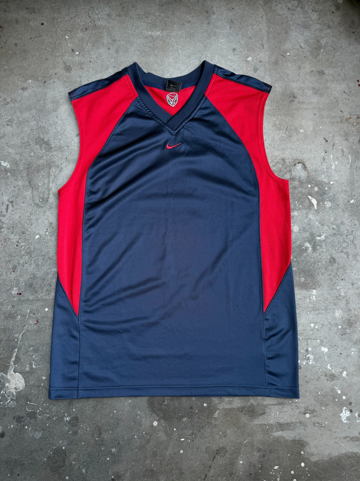 Navy + Red Nike Singlet - L