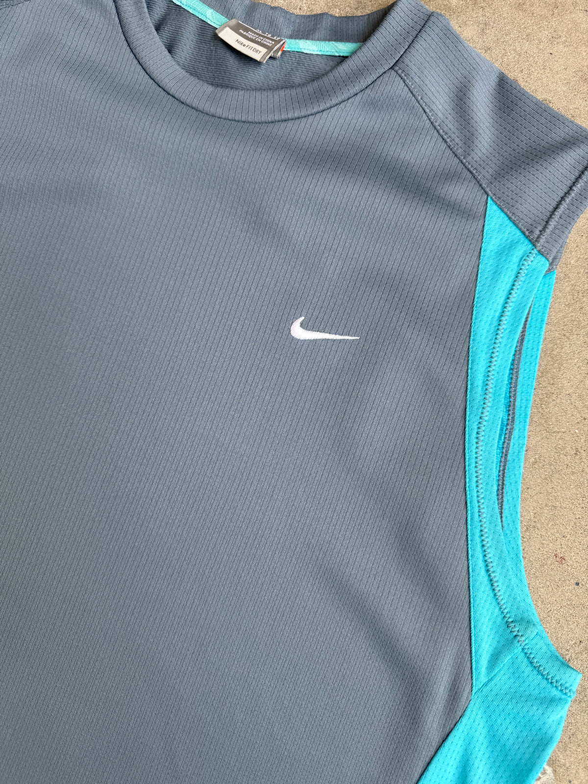 Grey + Blue Nike Singlet - L