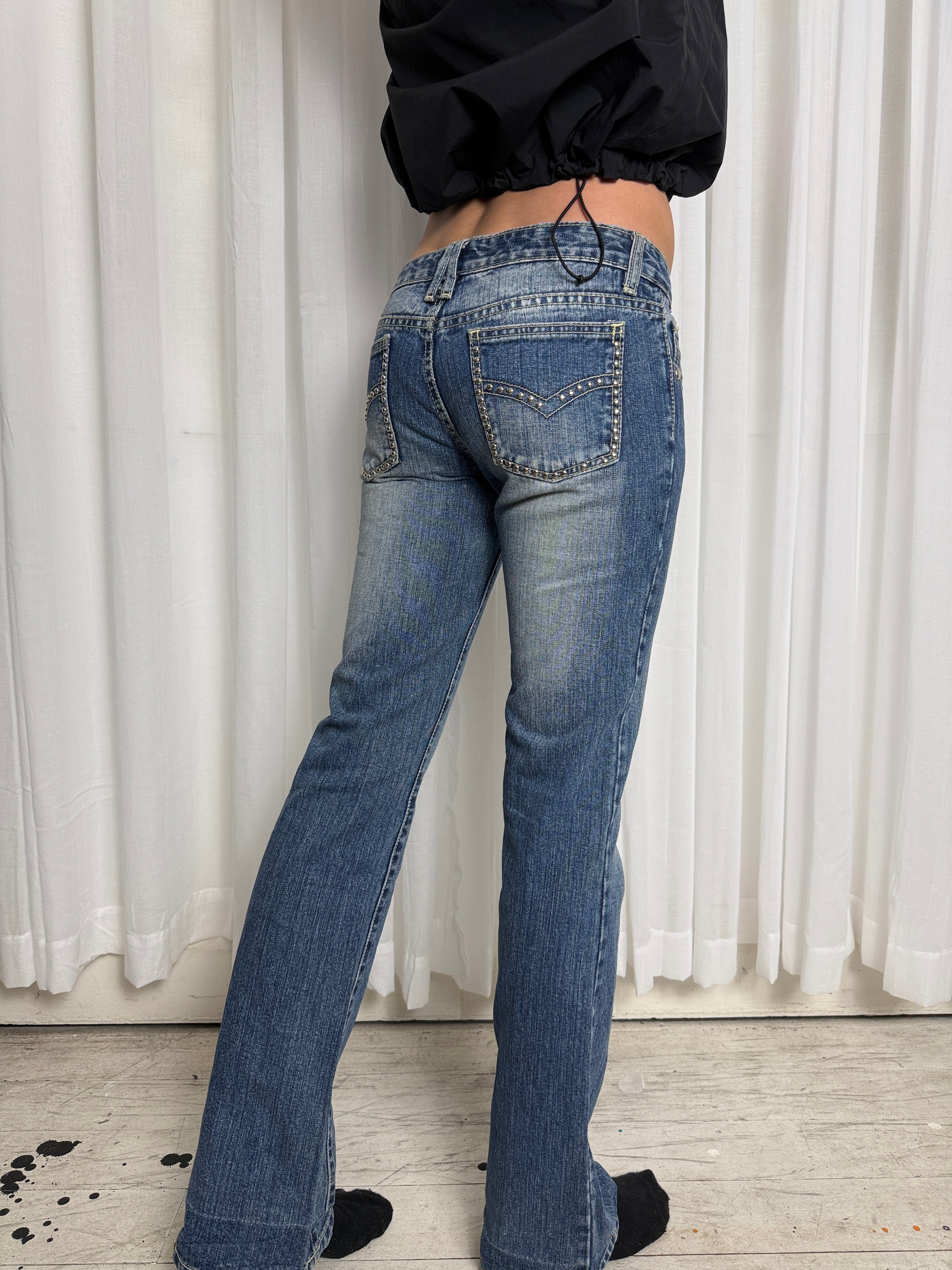 Low Rise Studded Jeans - 26”